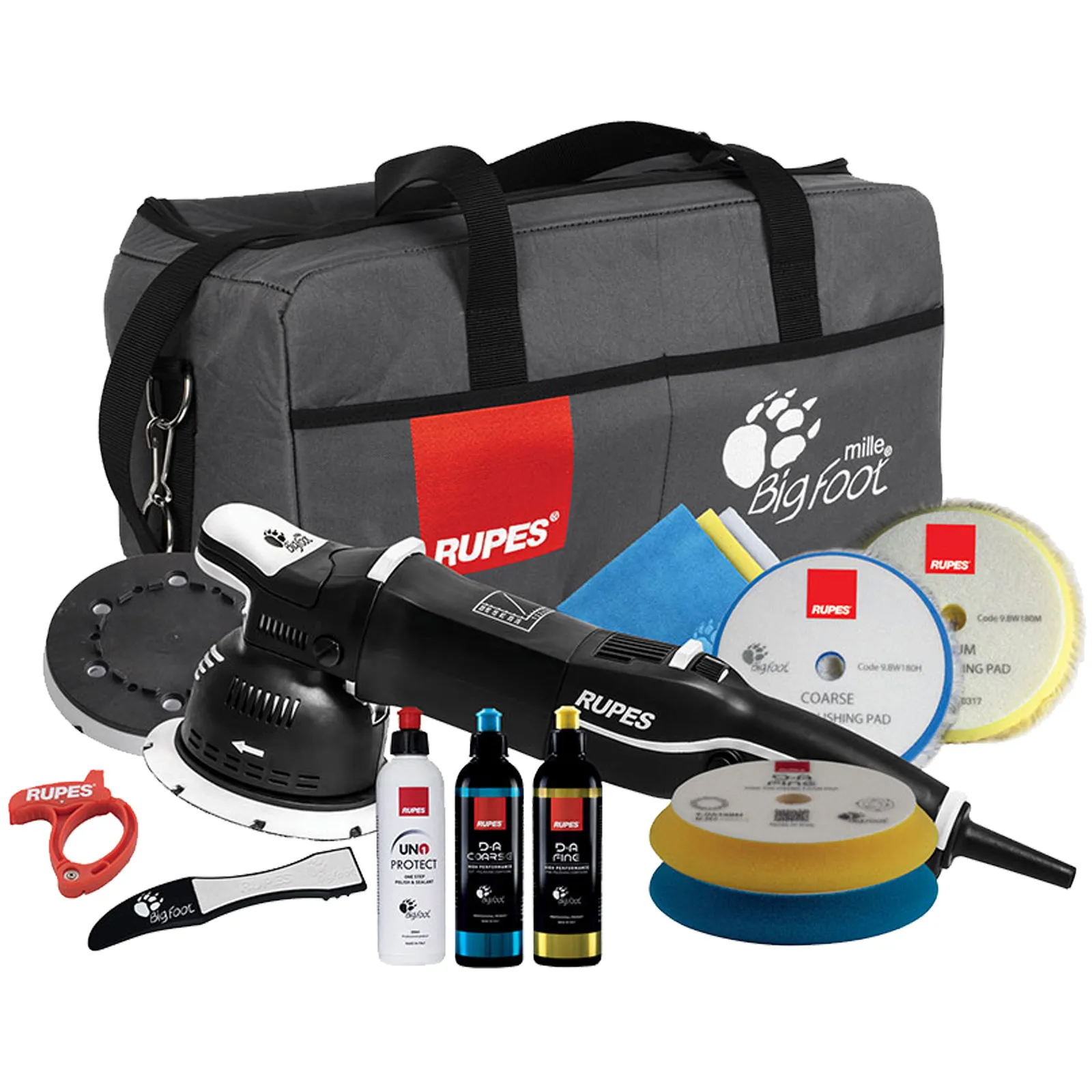 Lucidatrice Rotoeccentrica per Carrozzeria Auto RUPES BigFoot Platorello Ø125/150mm Orbita 5mm Velocità Regolabile modello MILLE LK900E