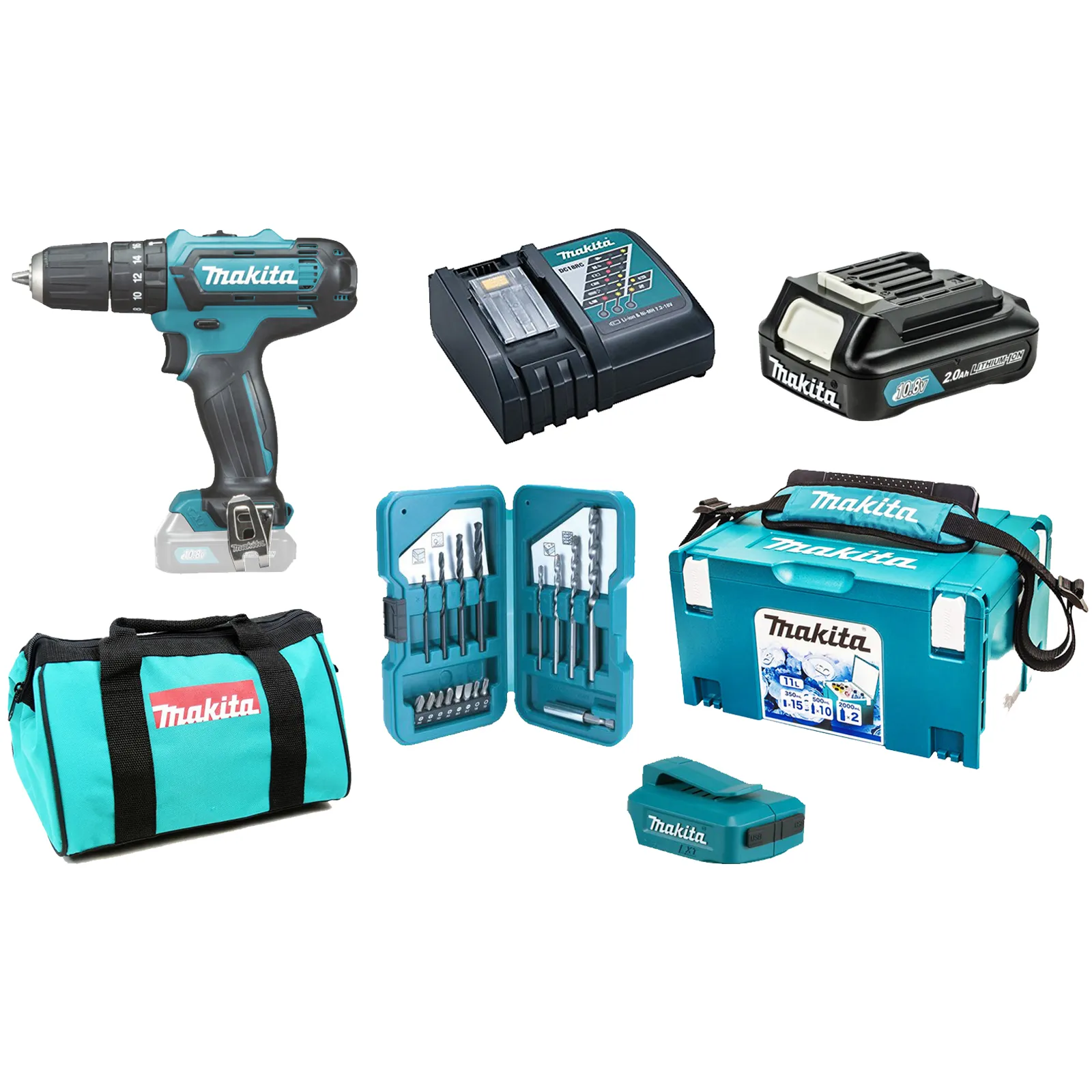 Trapano Avvitatore con Percussione a Batteria 12Vmax MAKITA in KIT con Valigetta e Accessori HP331DSAX6 - immagine 2