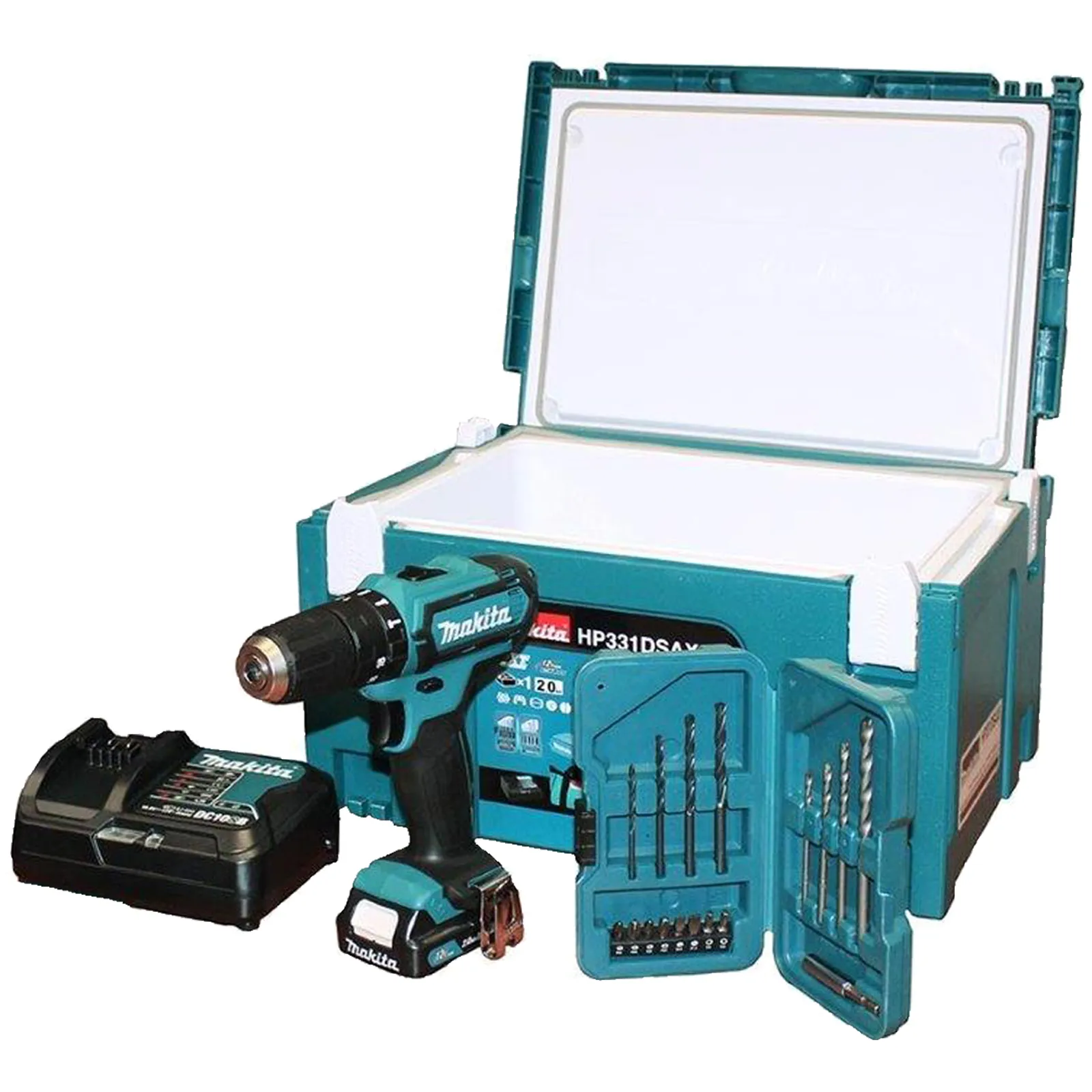 Trapano Avvitatore con Percussione a Batteria 12Vmax MAKITA in KIT con Valigetta e Accessori HP331DSAX6