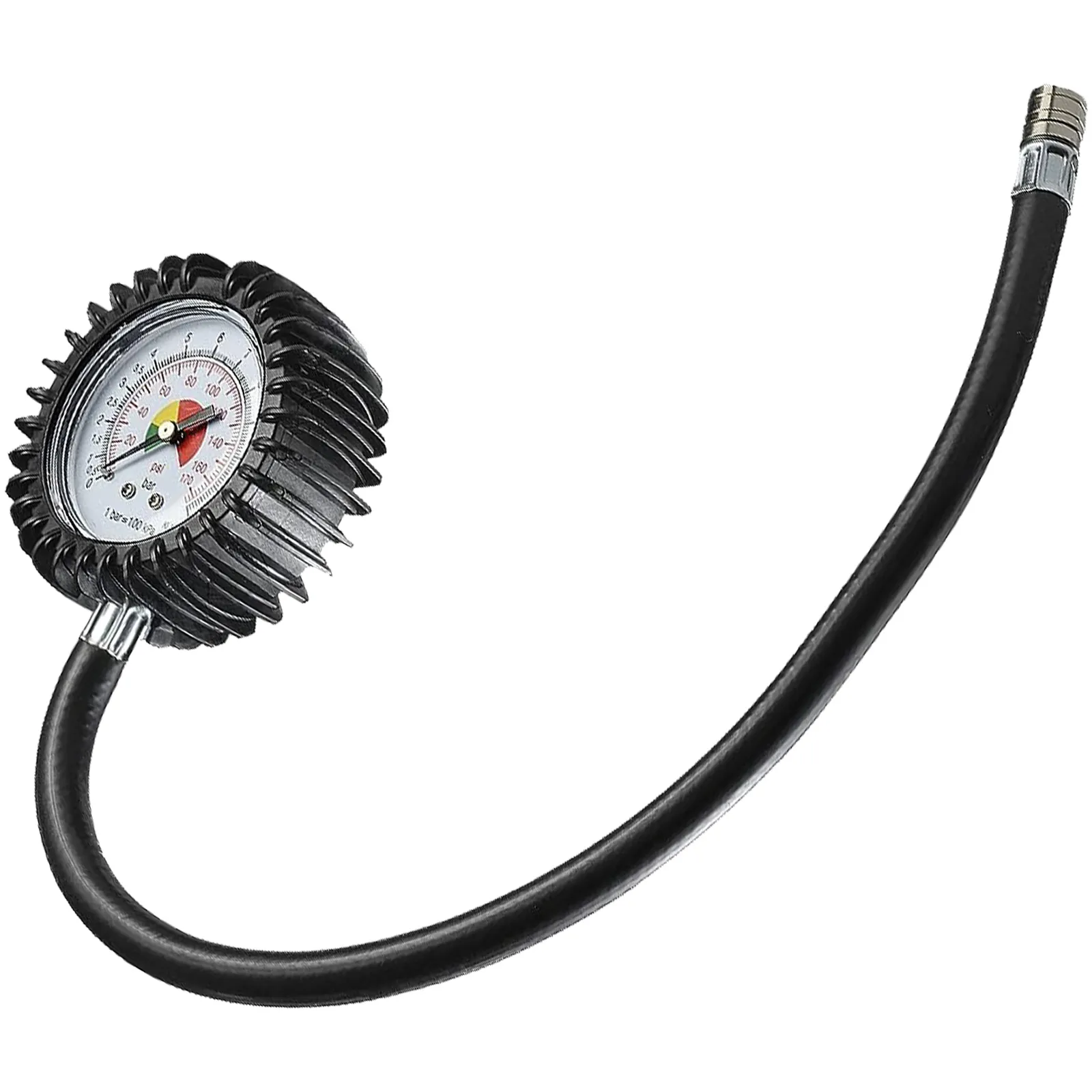 Manometro Ø60mm Controllo Pressione Pneumatici ANI 0÷12 bar 0÷170 psi Tubo 400mm