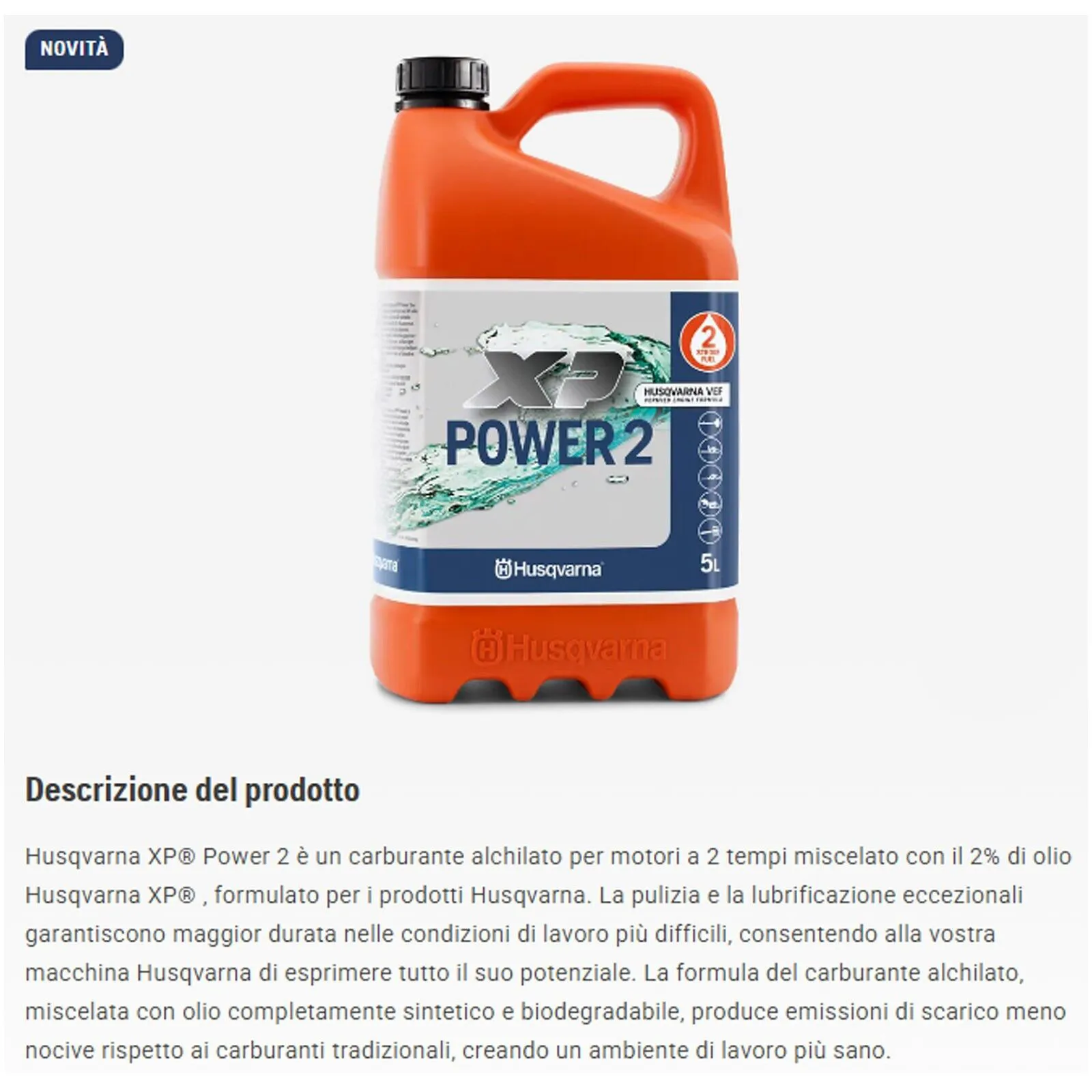 Miscela Benzina Motori 2T HUSQVARNA Carburante Sintetico Premiscelato XP POWER 2 - immagine 2