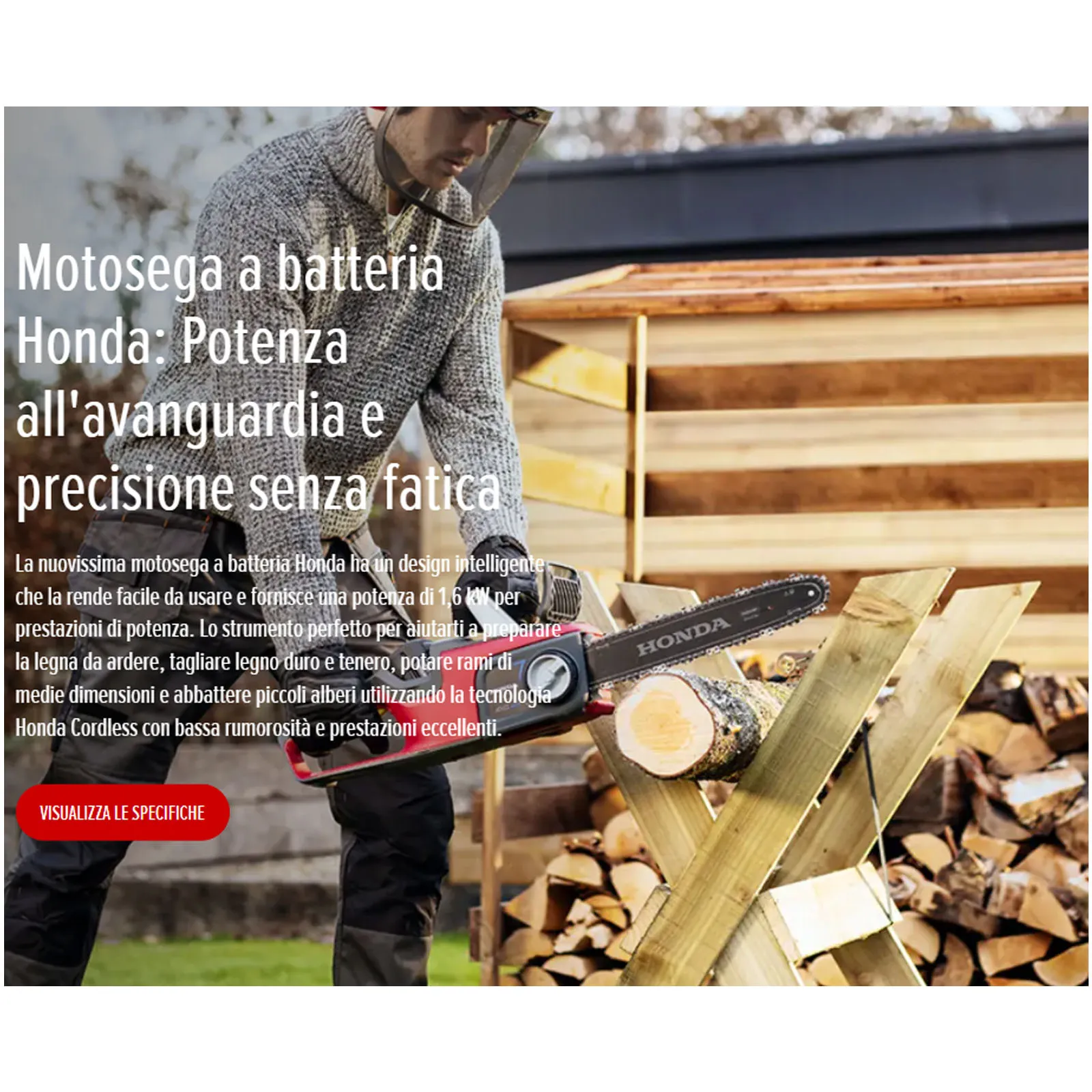 Motosega Cordless a Batteria 36V HONDA Motore Brushless Diametro Taglio Massimo 31cm Lunghezza Barra 35cm modello HHC 36 BXB - immagine 2