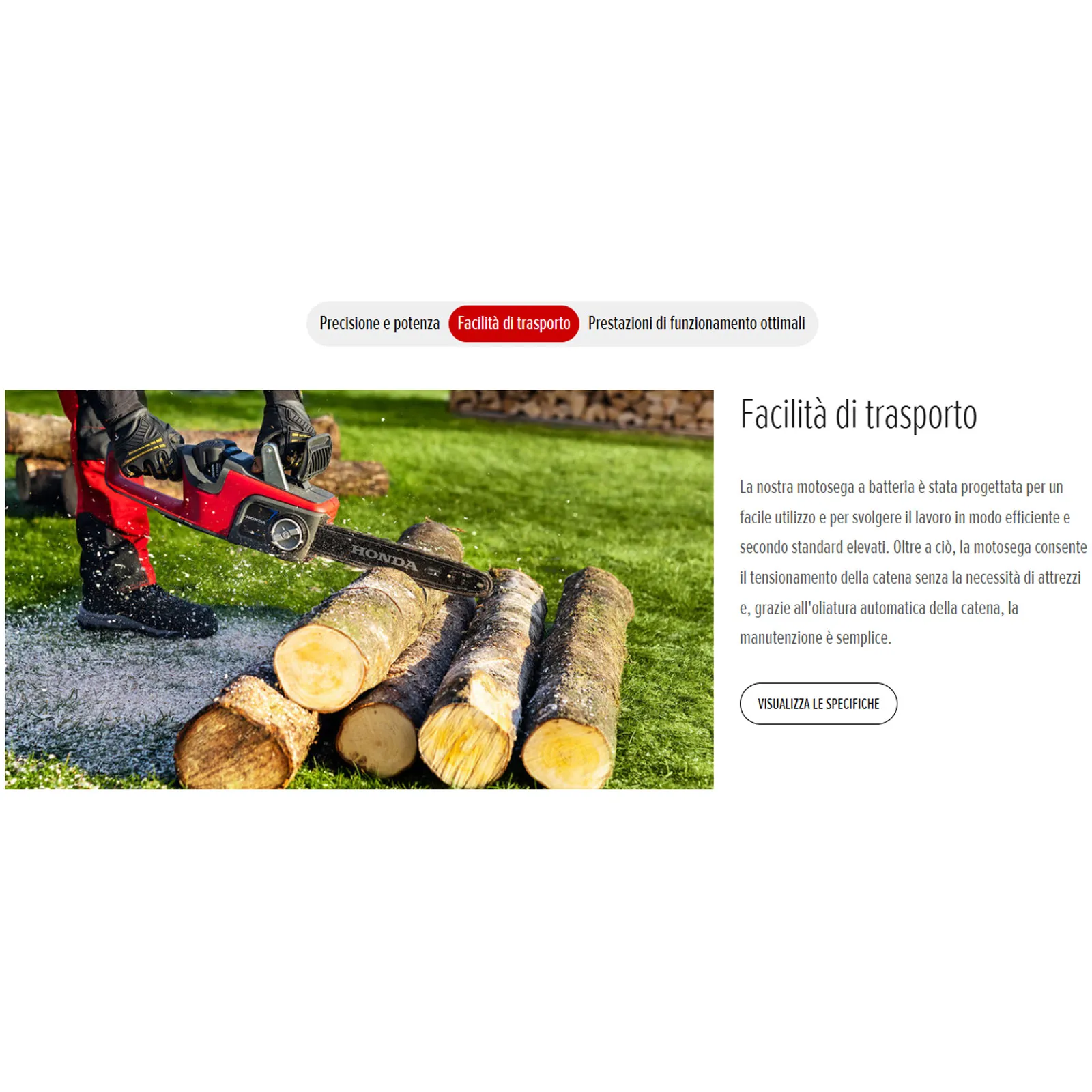 Motosega Cordless a Batteria 36V HONDA Motore Brushless Diametro Taglio Massimo 31cm Lunghezza Barra 35cm modello HHC 36 BXB - immagine 5