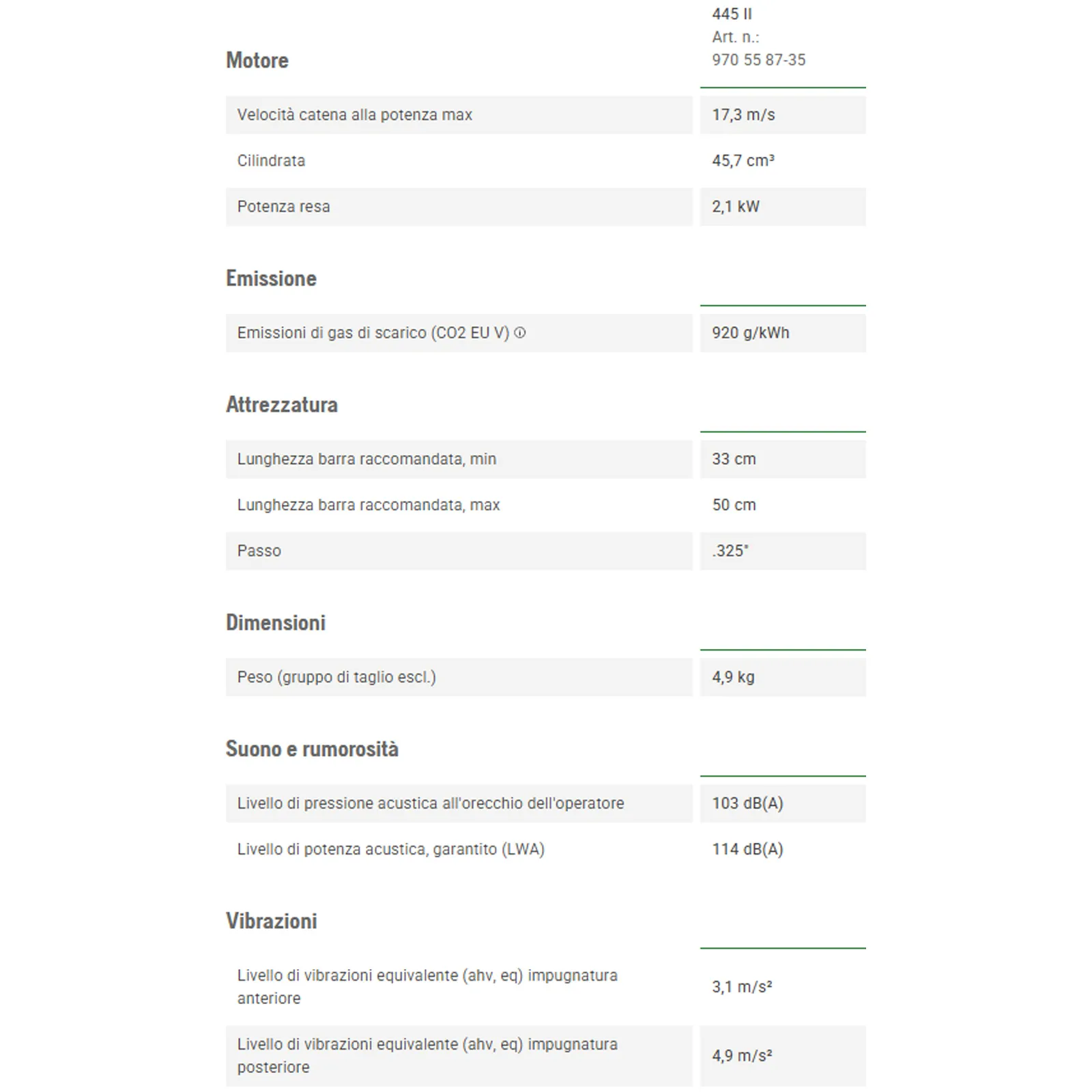 Motosega a scoppio Professionale 46cc HUSQVARNA Benzina Barra 40cm 445 II X-Torq - immagine 2