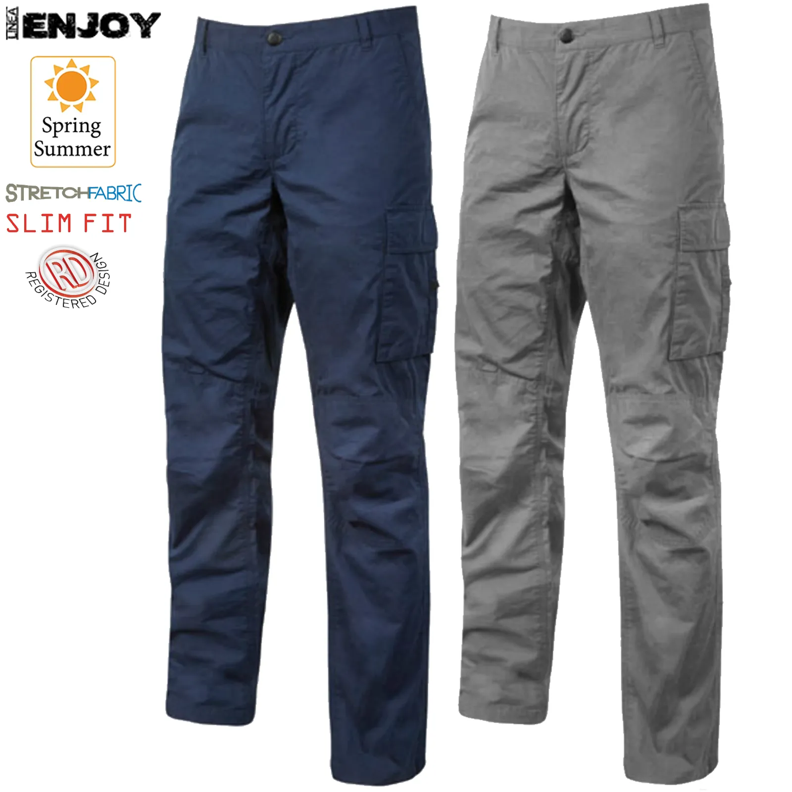 Pantalone Cargo da Lavoro Multitasche U-POWER Cotone Elasticizzato da Uomo Donna OCEAN - immagine 2