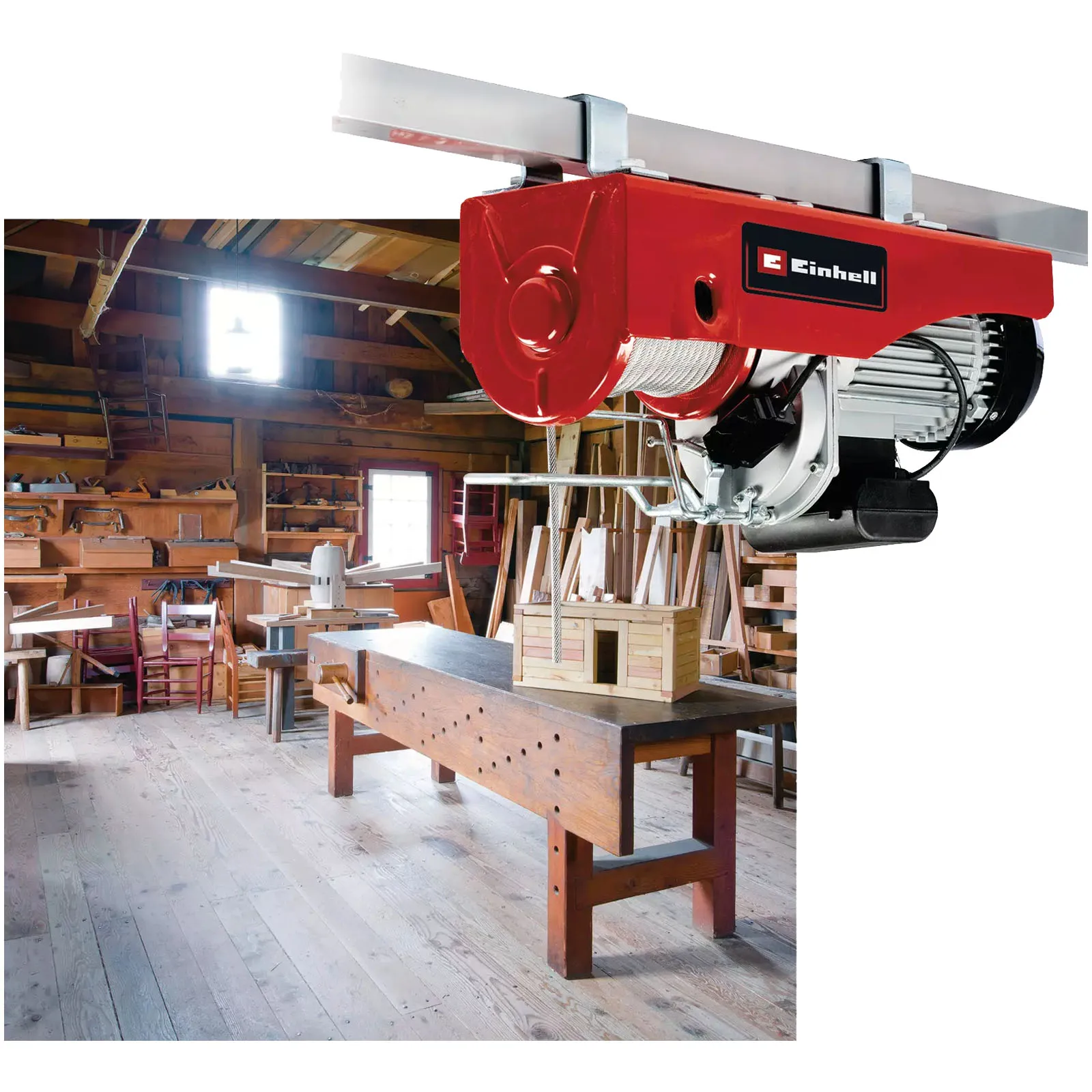 Paranco Elettrico 1600W Monofase EINHELL Cavo 18m Portata 999Kg con Sistema di Sicurezza Avanzata e Motore Termoprotetto modello TC-EH 1000-18 - immagine 2