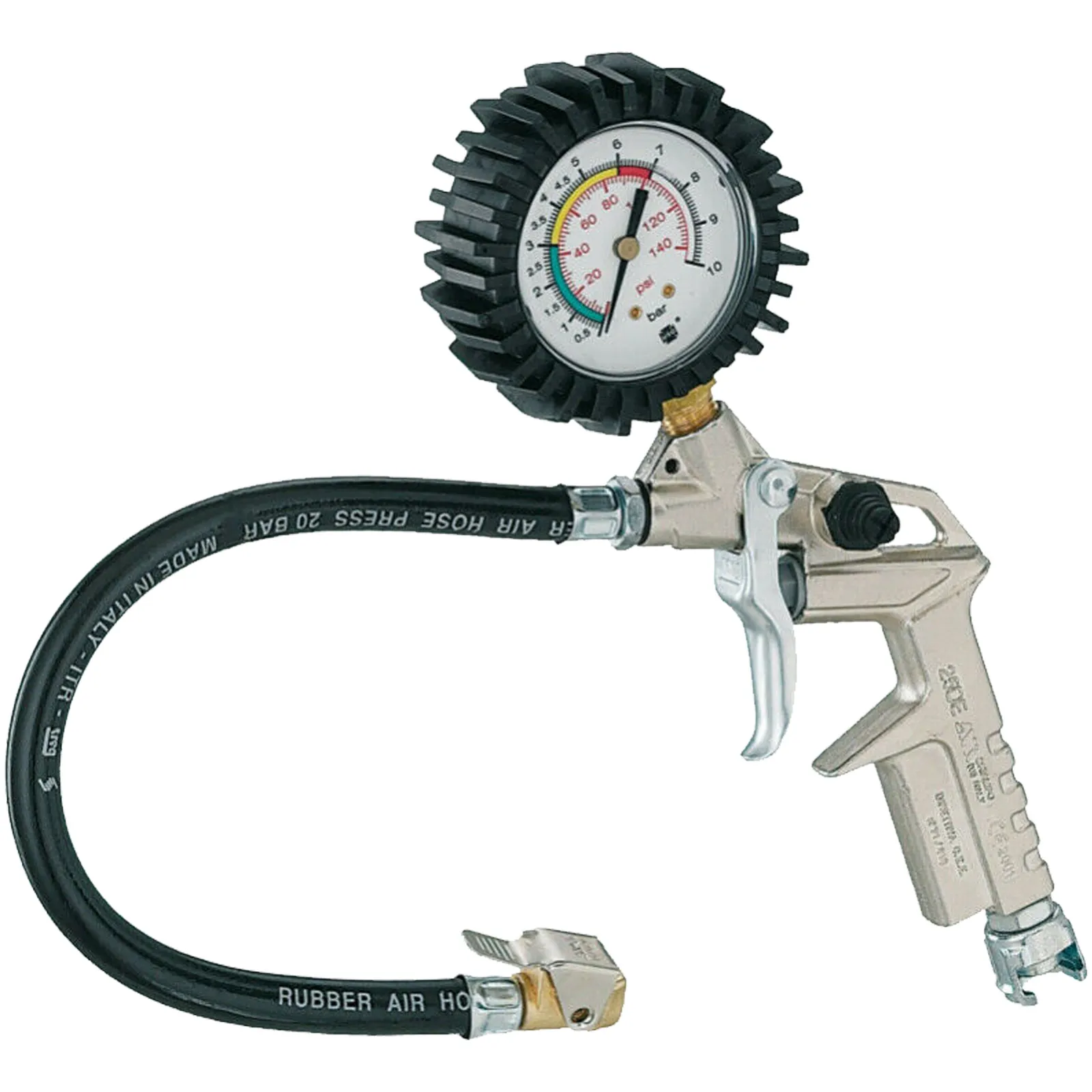 Pistola Gonfiaggio Pneumatici Manometro Ø60 ANI 0-12 bar Pressione Gomme 25/D
