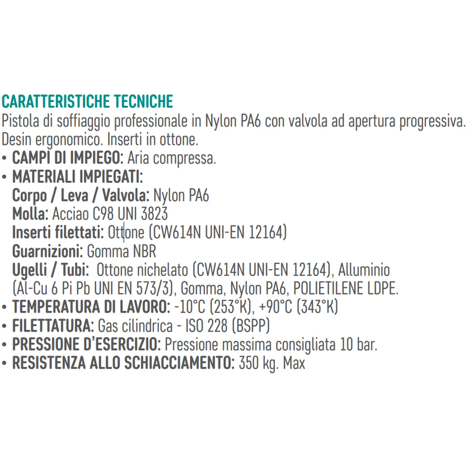 Pistola di Soffiaggio per Aria Compressa ANI in Nylon Canna Piegata 100mm AP/3 - immagine 4