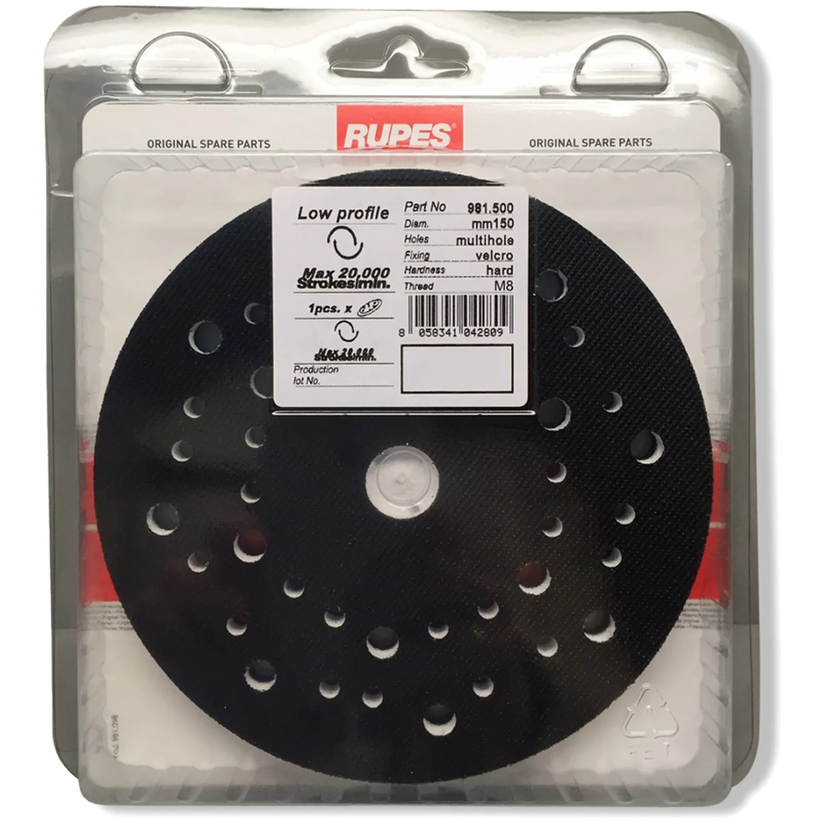 Platorello di Ricambio Velcrato RUPES BigFoot Diametro 150mm Lucidatrici Rotorbitali ER BR RH – 981.500 - immagine 3