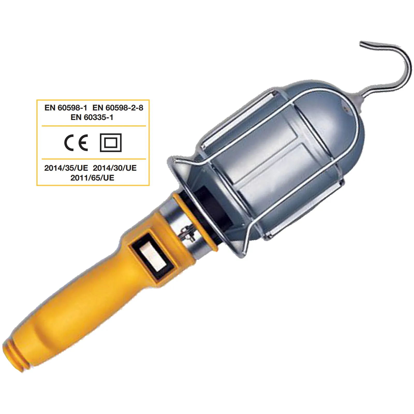 Portalampada Portatile da Officina T306 con Gancio ZECA per Arrotolatori + Lampadine di Ricambio 12V e 24V E27 60W - immagine 2