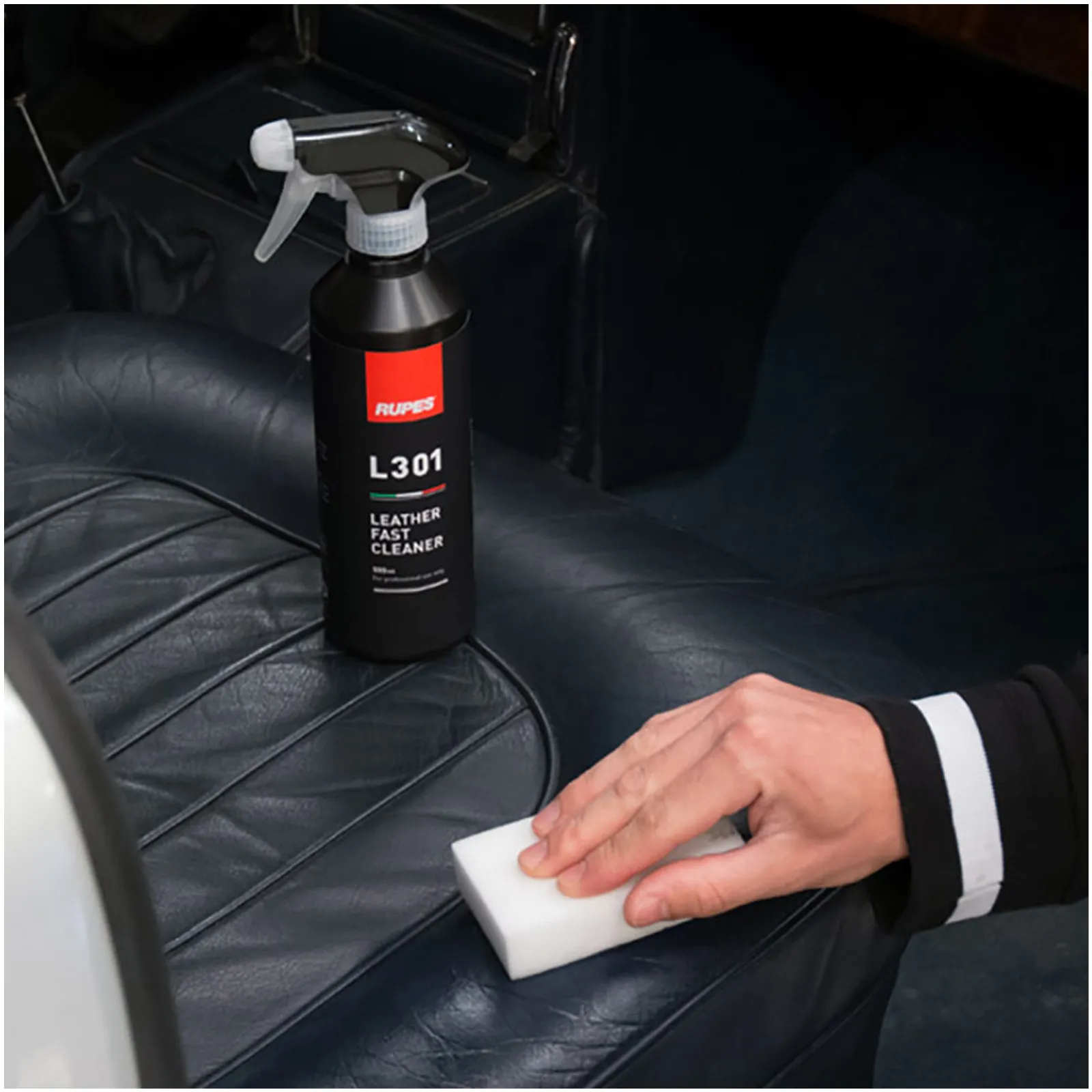 Pulitore Idratante Rapido per Pelle Interni Auto RUPES Sedili Volante Tappezzeria Rivestimenti L301 - immagine 3