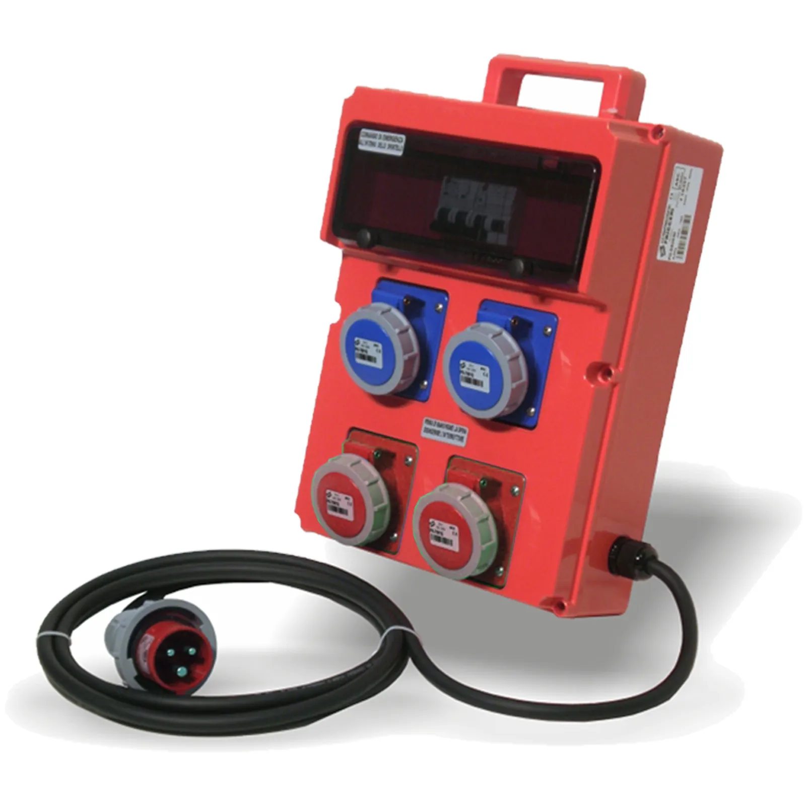Quadro Elettrico Monofase e Trifase 8kW Portatile da Cantiere FRIGGERI 4 Prese CEE Protezione IP67 Fissaggio a Muro Cavo H07RN-F articolo PO-DS0220