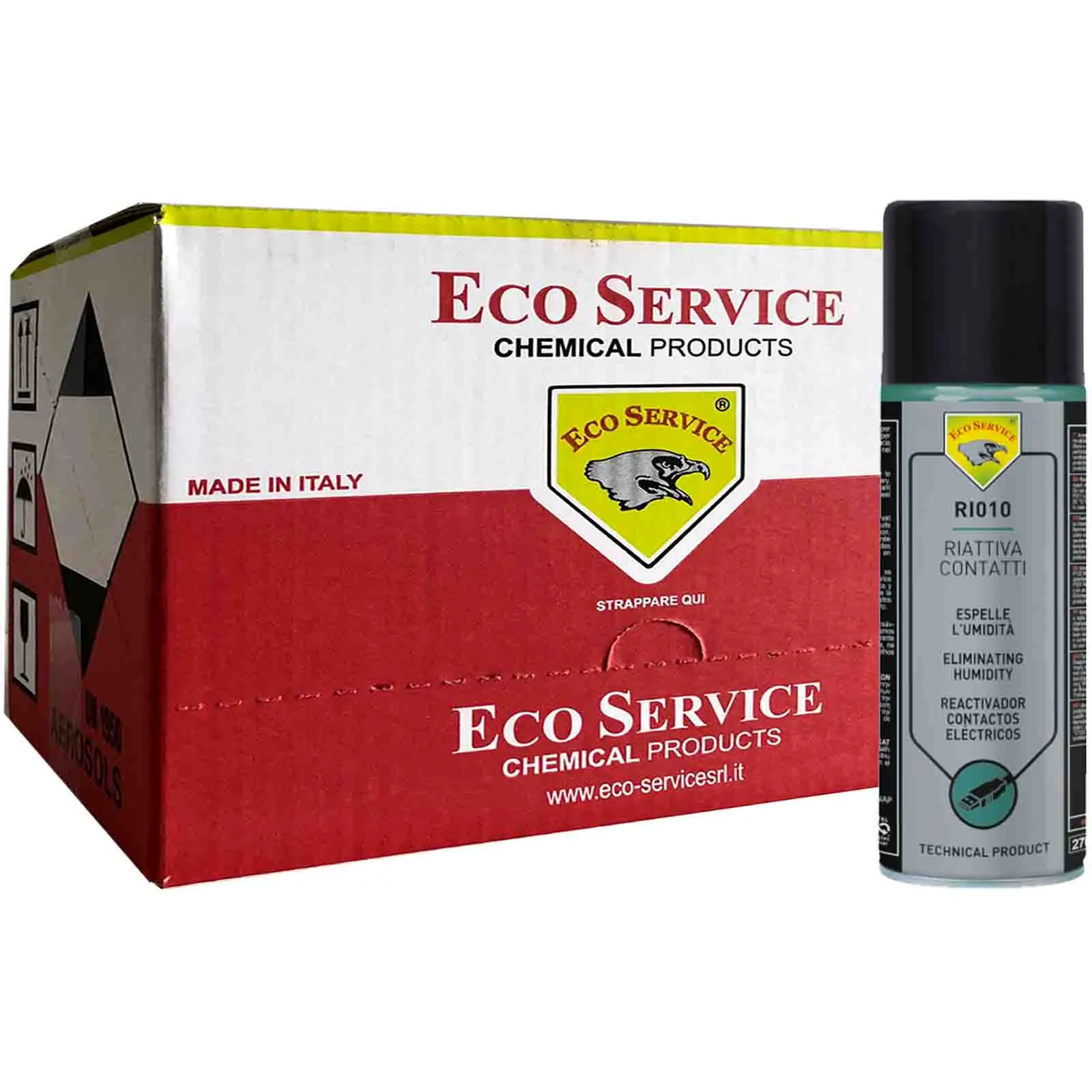 Riattiva Contatti Elettrici Spray ECO SERVICE in Bomboletta da 200ml Lubrificante Protettivo Espelle Umidità RI010 - immagine 2