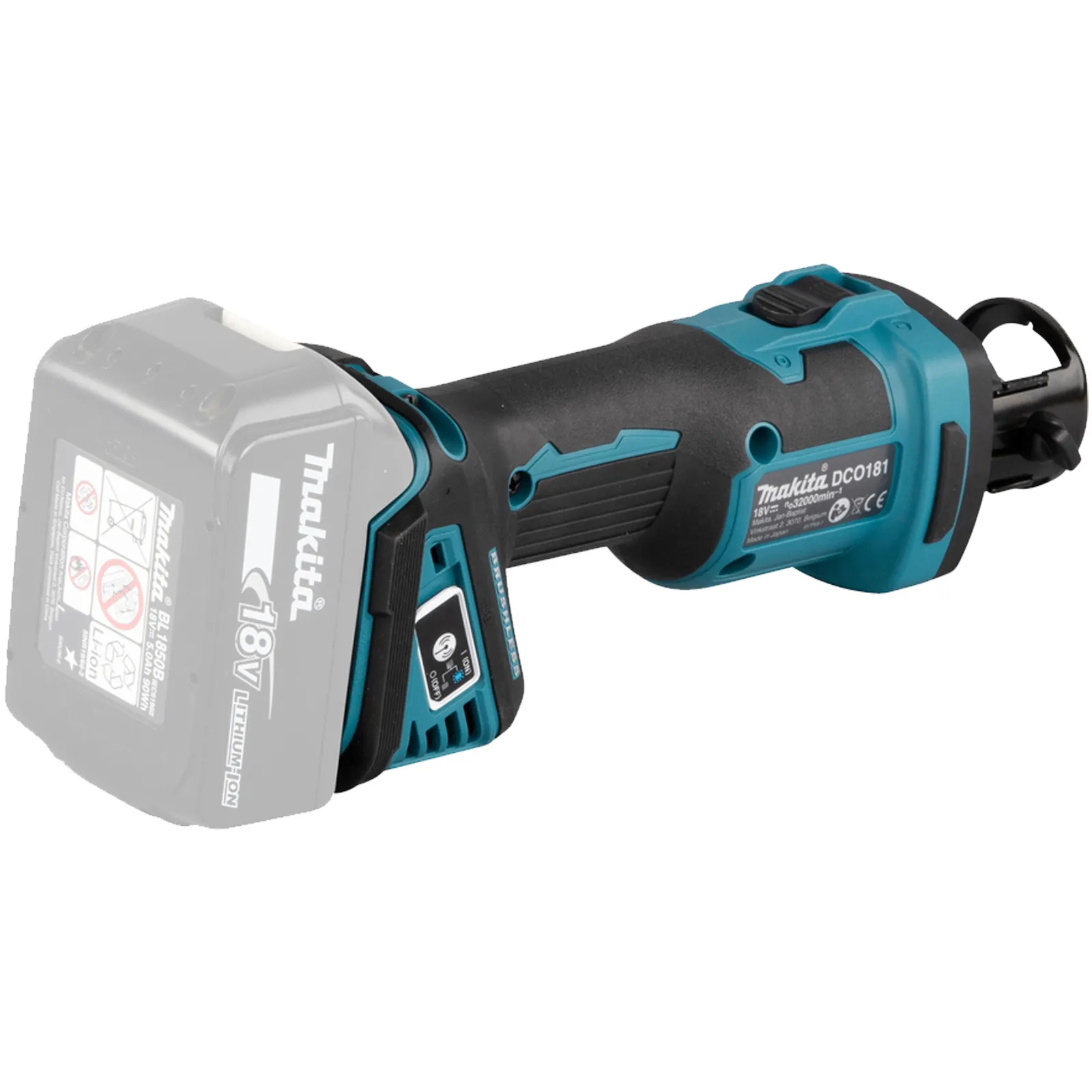 Rifilatore ad Immersione per Cartongesso a Batteria 18V MAKITA Motore Brushless LED Accessori Valigetta modello DCO181Z - immagine 6