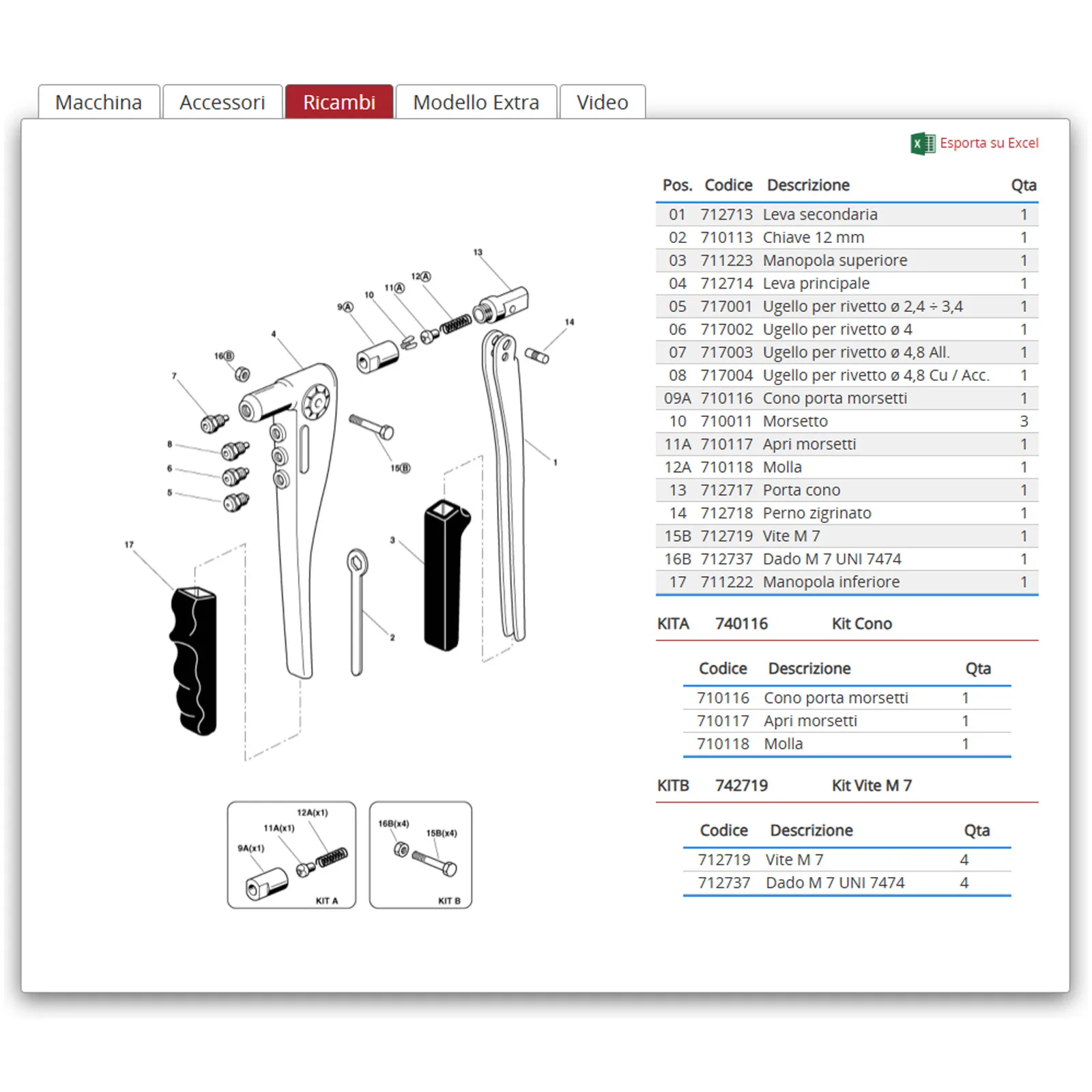 Rivettatrice Manuale Ø 2,4 mm ÷ Ø 4,8 mm FAR per Rivetti Standard e Multifar K39 - immagine 7