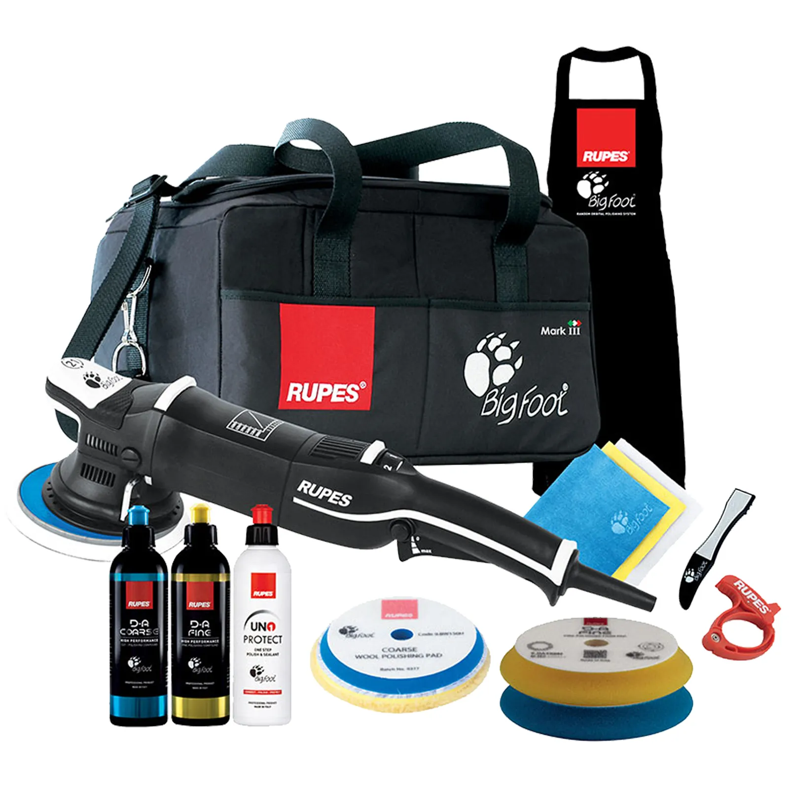 Lucidatrice Rotorbitale per Carrozzeria Auto RUPES BigFoot Ø150mm Orbita 21mm LHR21ES Mark III Versione LUXURY KIT