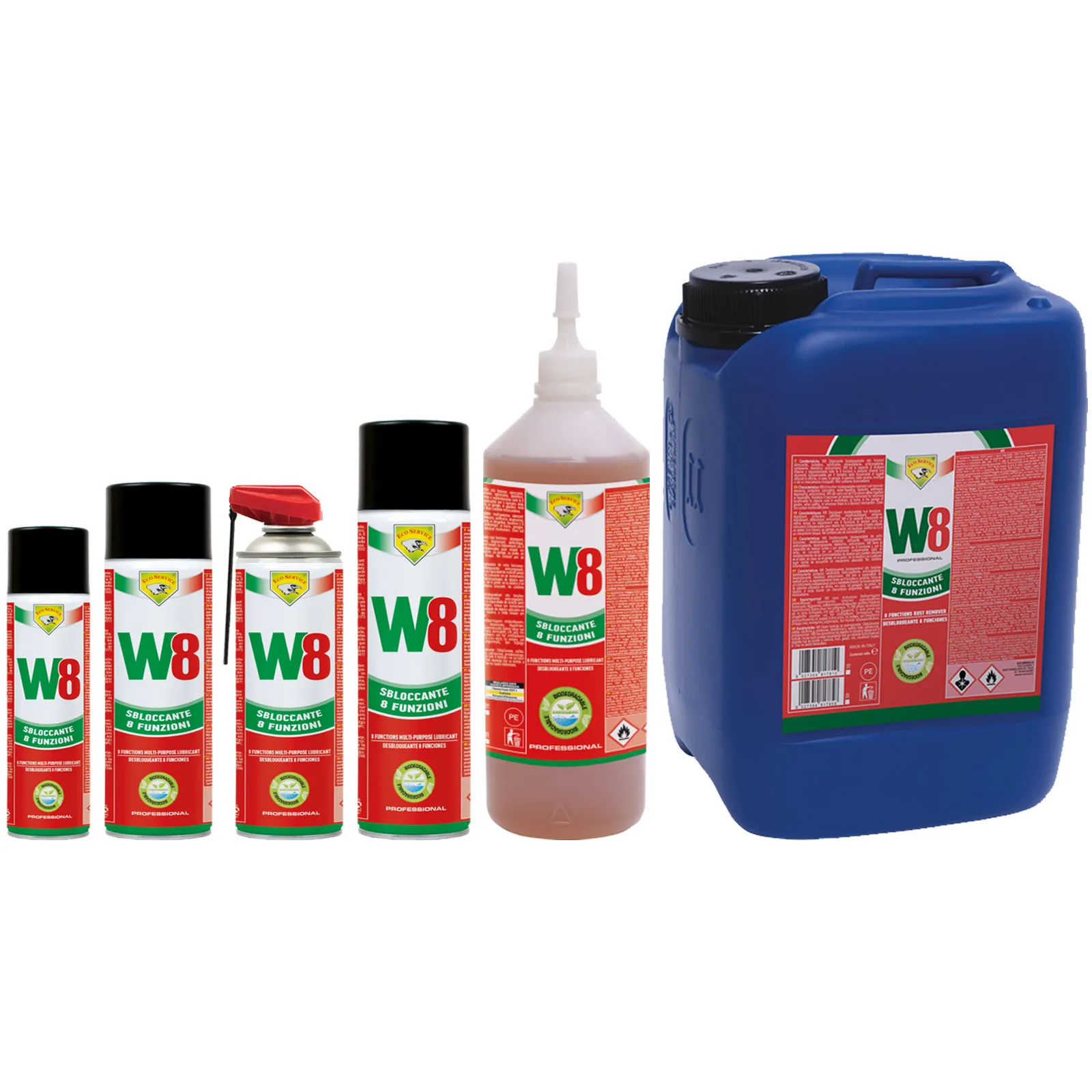 Sbloccante Spray 8 Funzioni ECO SERVICE Biodegradabile Protettivo Lubrificante Sgrassante Anticorrosivo W8