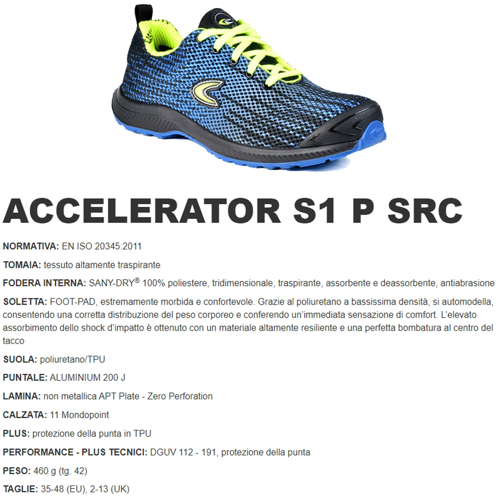 Scarpe Antinfortunistica da Lavoro COFRA Leggere Basse Uomo Donna Impermeabile Traspirante ACCELERATOR S1 P SRC - immagine 4