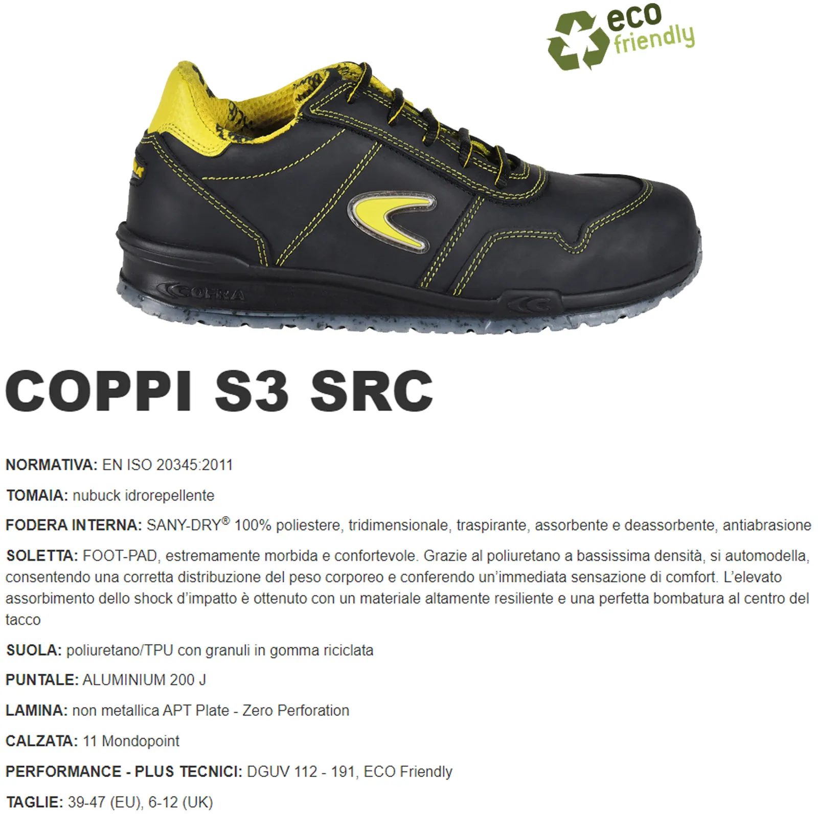 Scarpe Antinfortunistica da Lavoro COFRA in Pelle Nabuck Basse Uomo Donna Impermeabile COPPI S3S CI FO SR - immagine 2