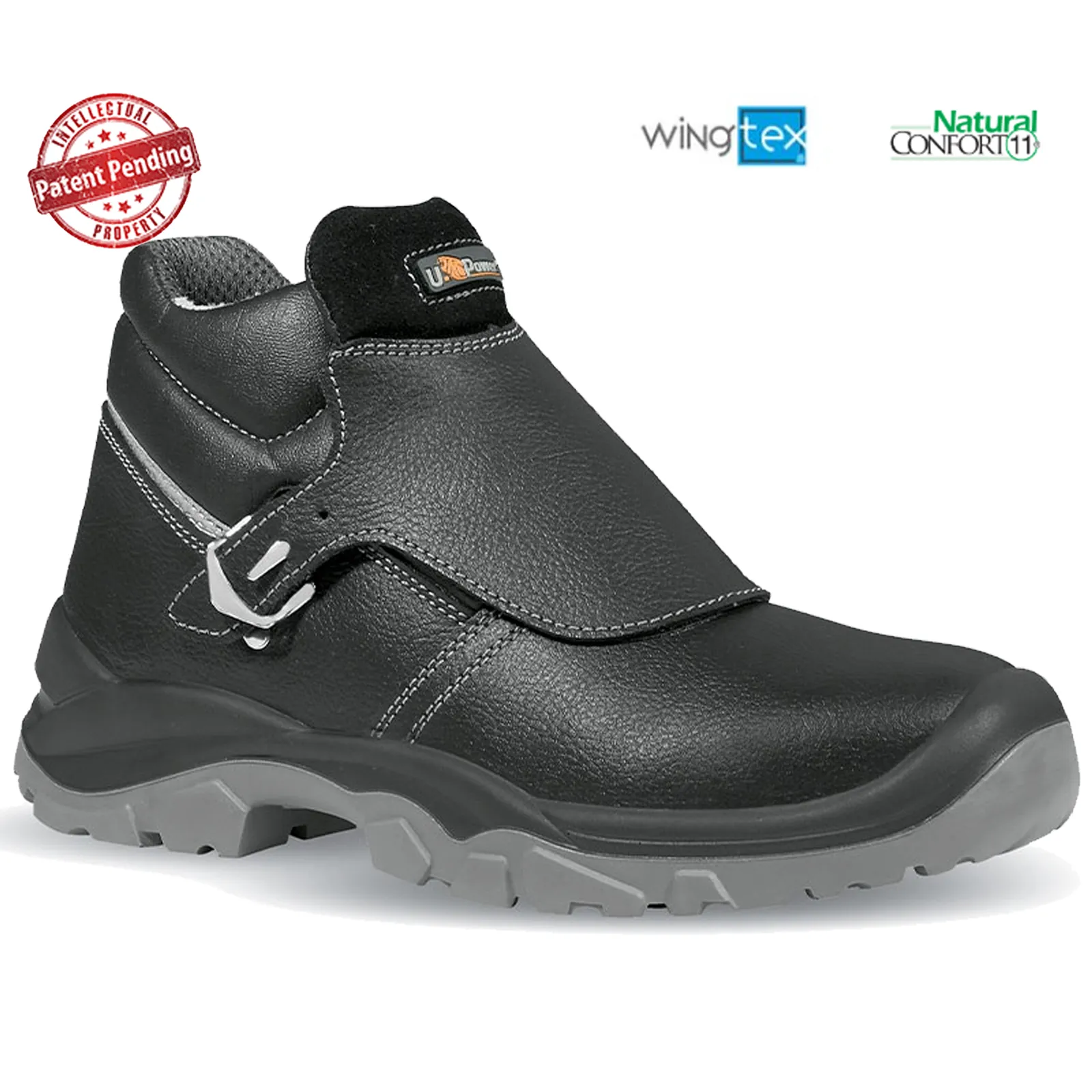 Scarpe Antinfortunistiche Alte in Pelle per SALDATORI da Lavoro U-POWER Nere da Uomo Donna CROCODILE S3 - immagine 2