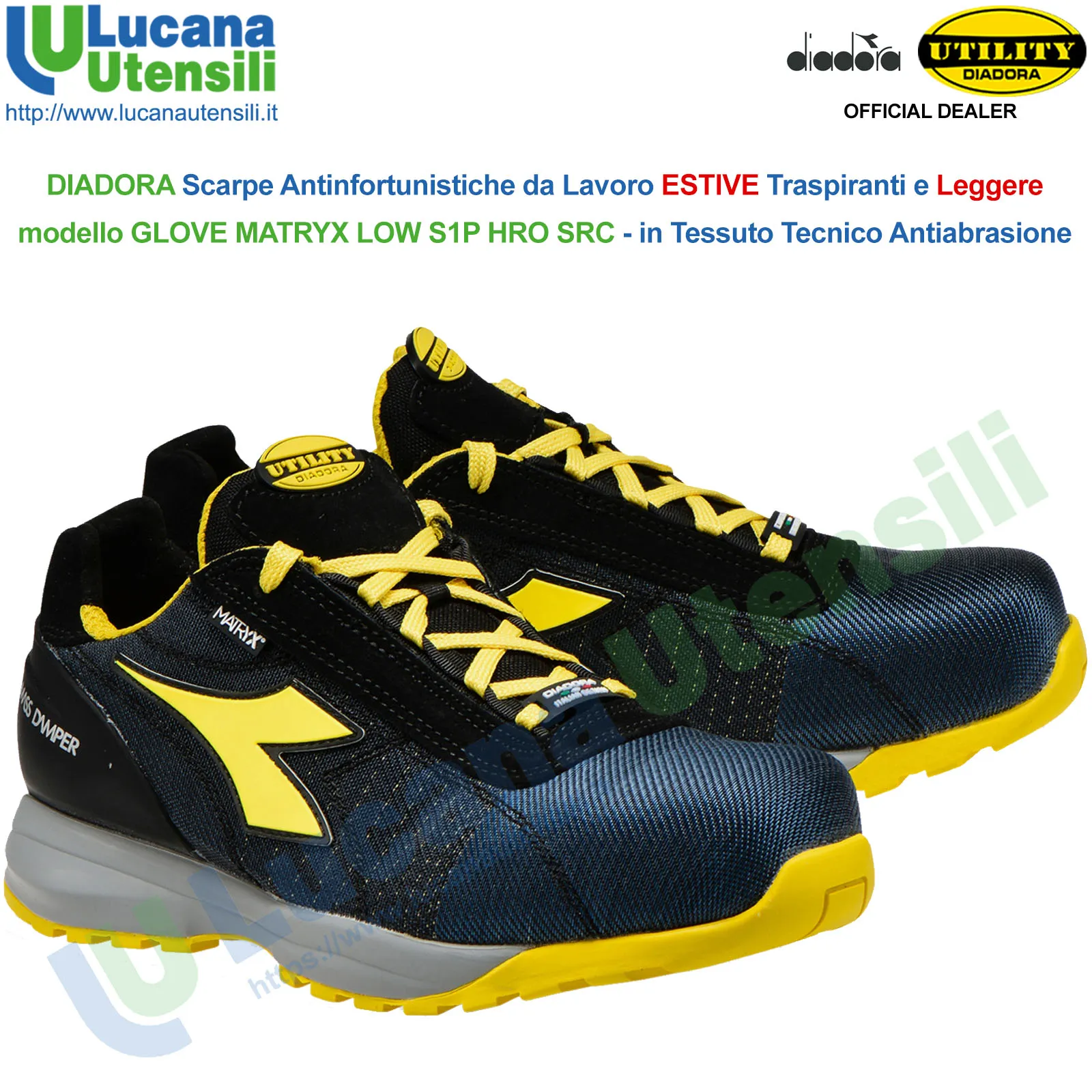 Scarpe Antinfortunistica DIADORA Leggere Basse da Lavoro Uomo Donna MATRYX S1P - immagine 2