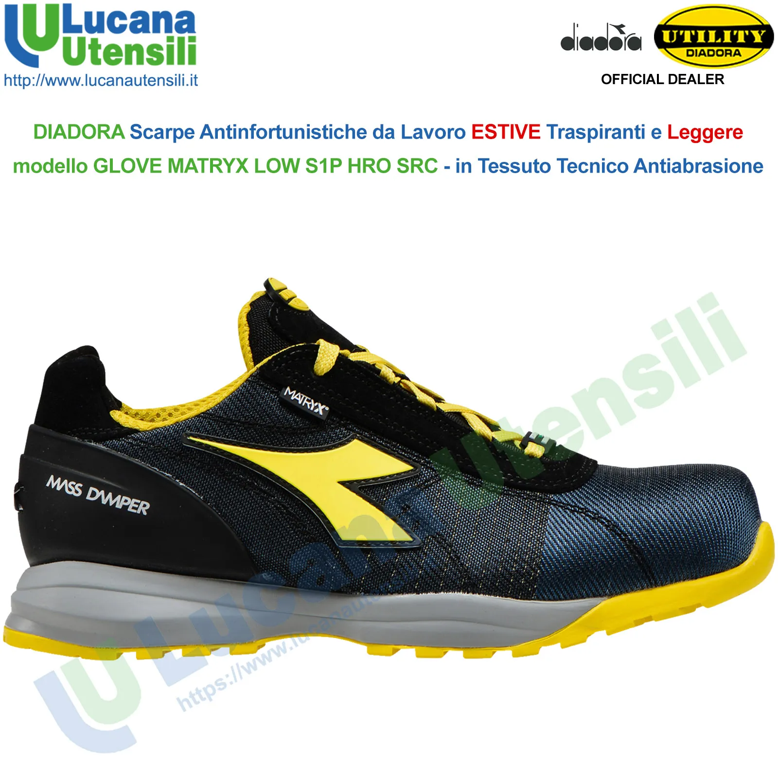 Scarpe Antinfortunistica DIADORA Leggere Basse da Lavoro Uomo Donna MATRYX S1P - immagine 3