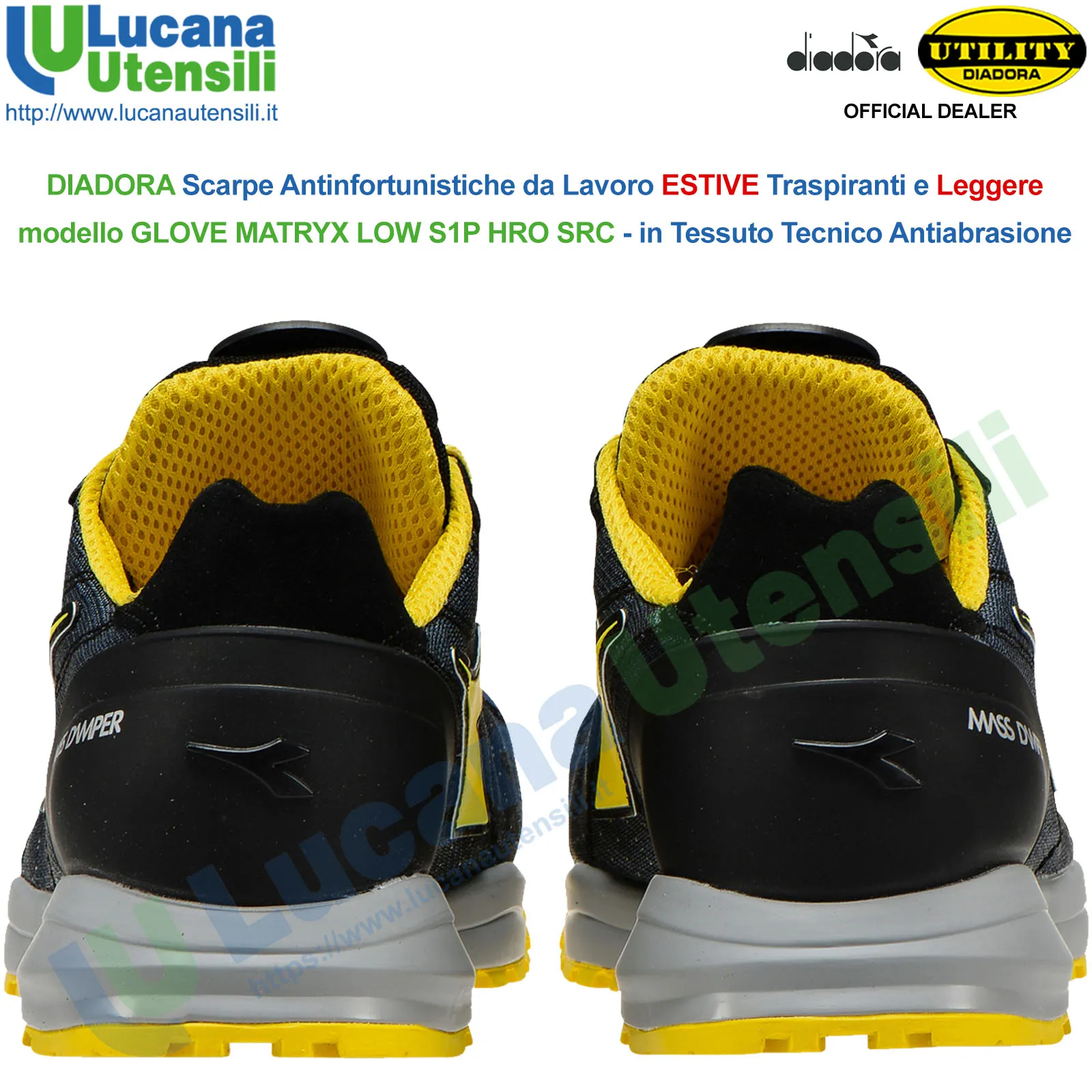 Scarpe Antinfortunistica DIADORA Leggere Basse da Lavoro Uomo Donna MATRYX S1P - immagine 4