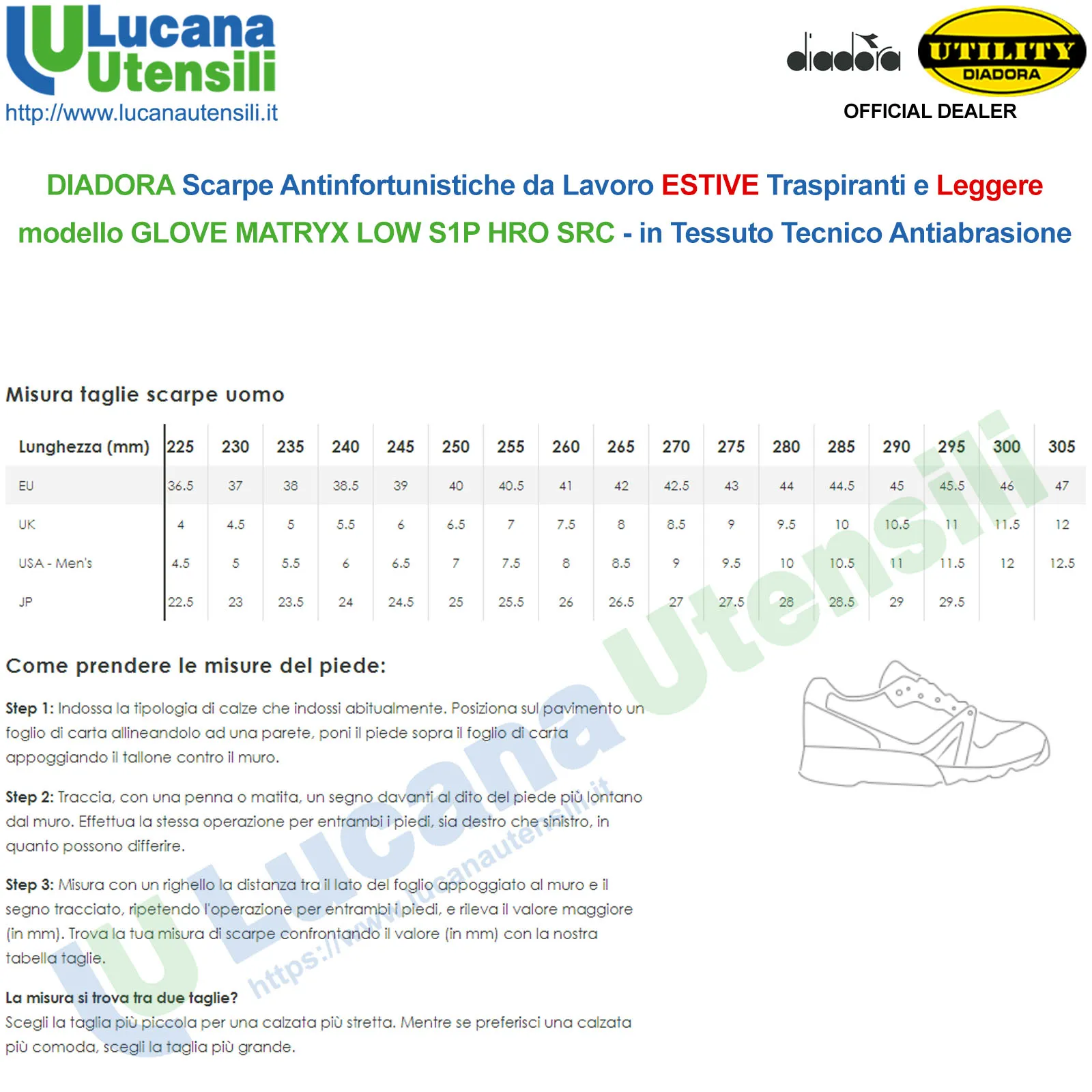 Scarpe Antinfortunistica DIADORA Leggere Basse da Lavoro Uomo Donna MATRYX S1P - immagine 8
