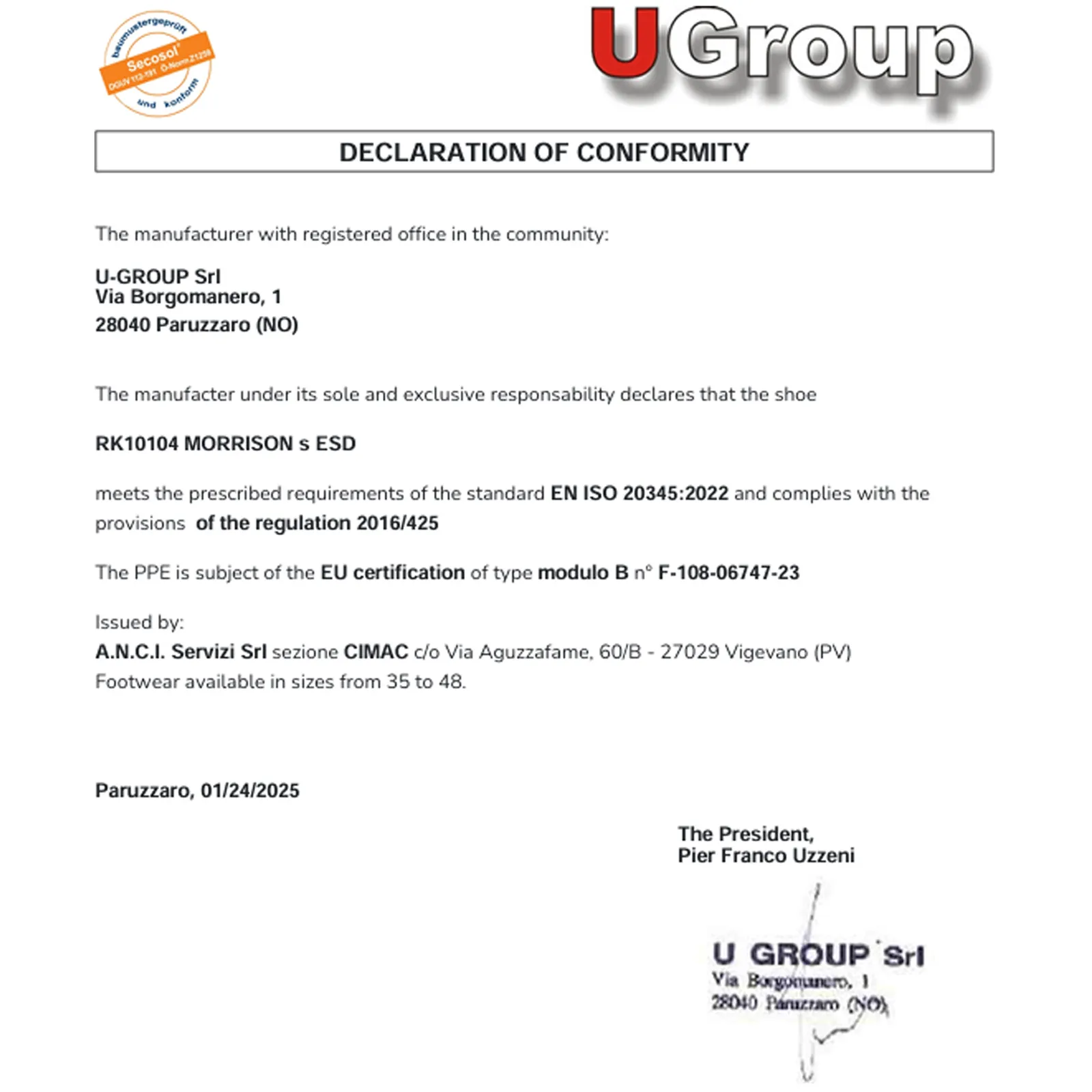 Scarpe Antinfortunistiche da Lavoro U-POWER Alte Nere Leggere da Uomo Donna Ultra-Traspiranti Oleorepellenti MORRISON S3S CI FO SR - immagine 7