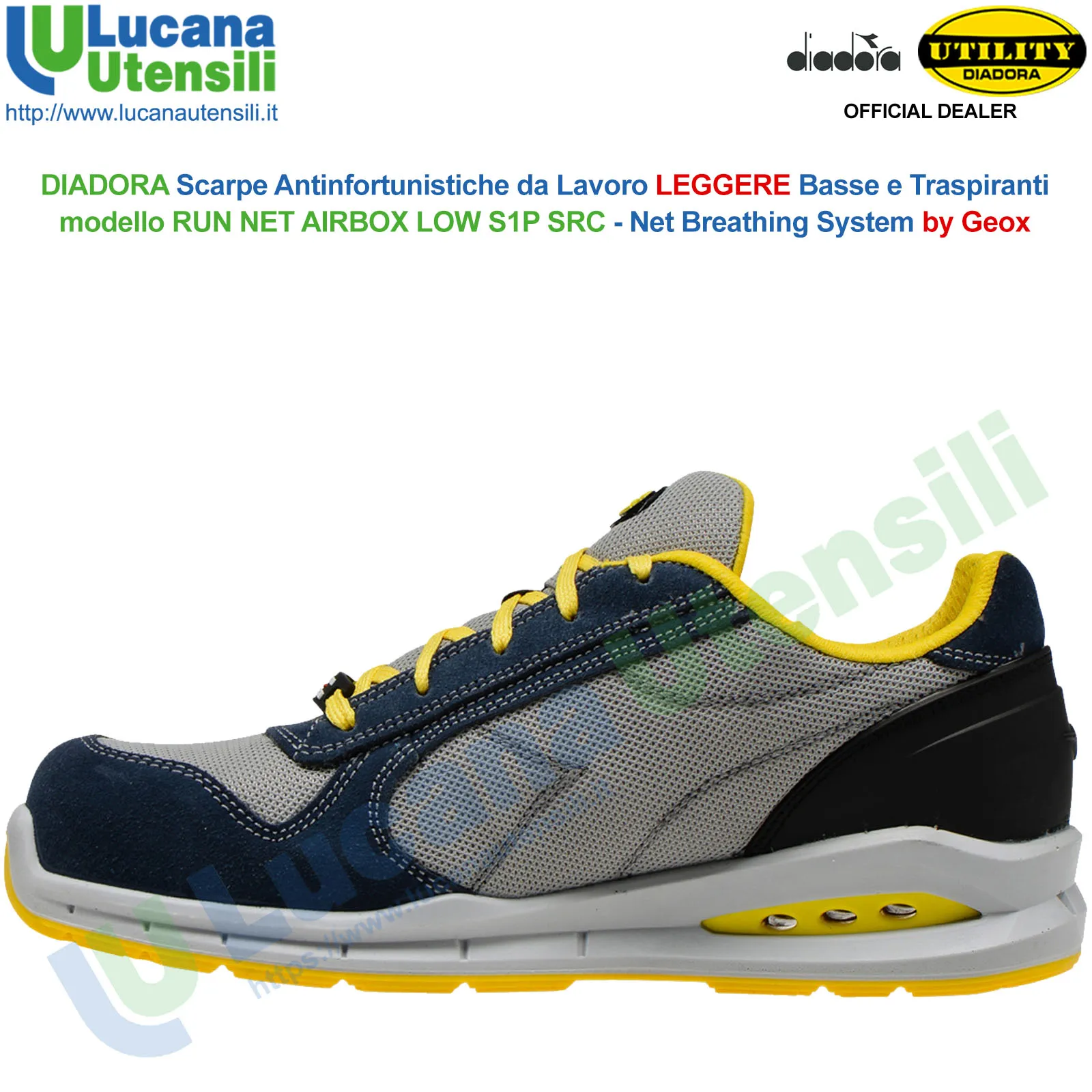 Scarpe Antinfortunistiche DIADORA Leggere Basse da Lavoro Uomo Donna RUN NET S1P - immagine 3