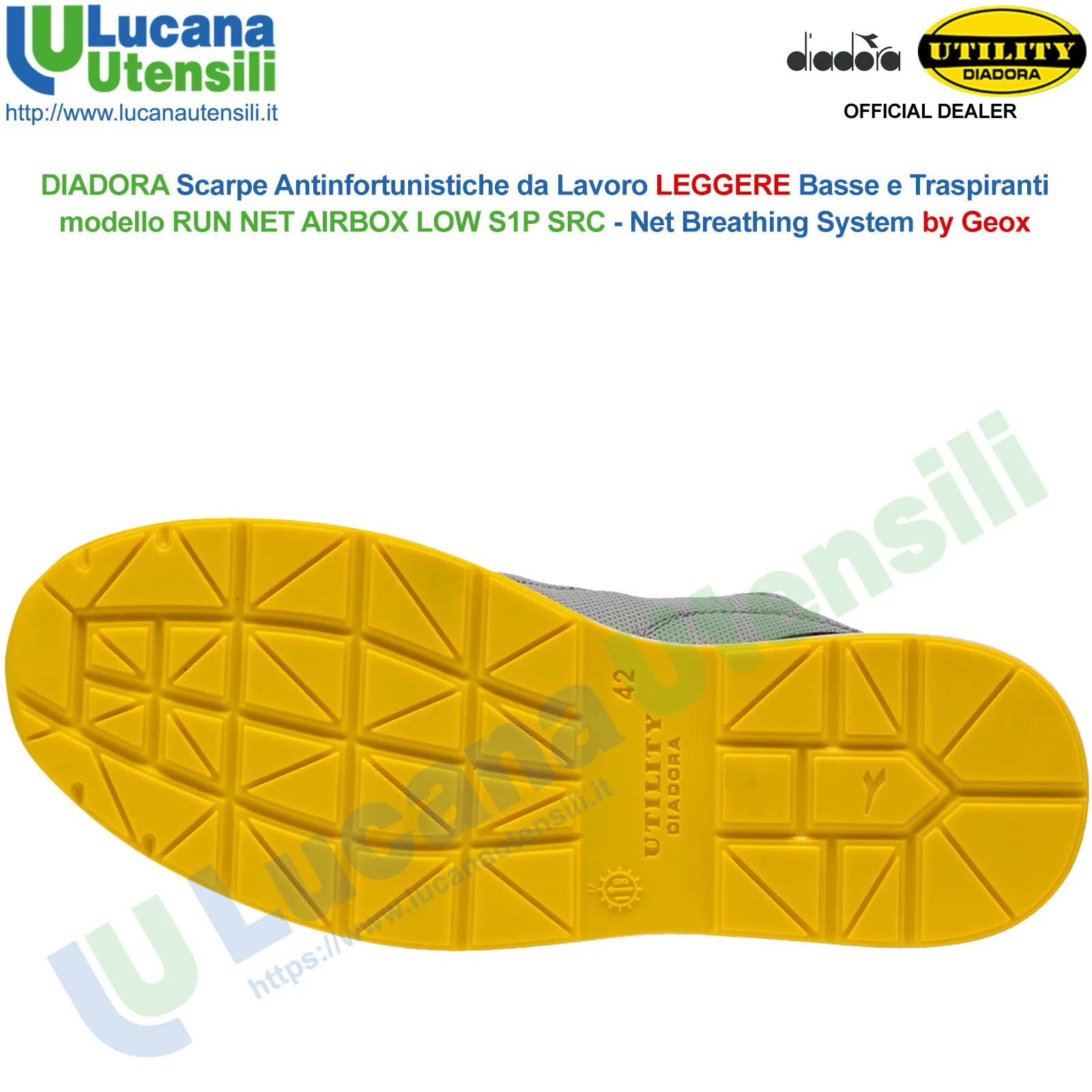 Scarpe Antinfortunistiche DIADORA Leggere Basse da Lavoro Uomo Donna RUN NET S1P - immagine 7