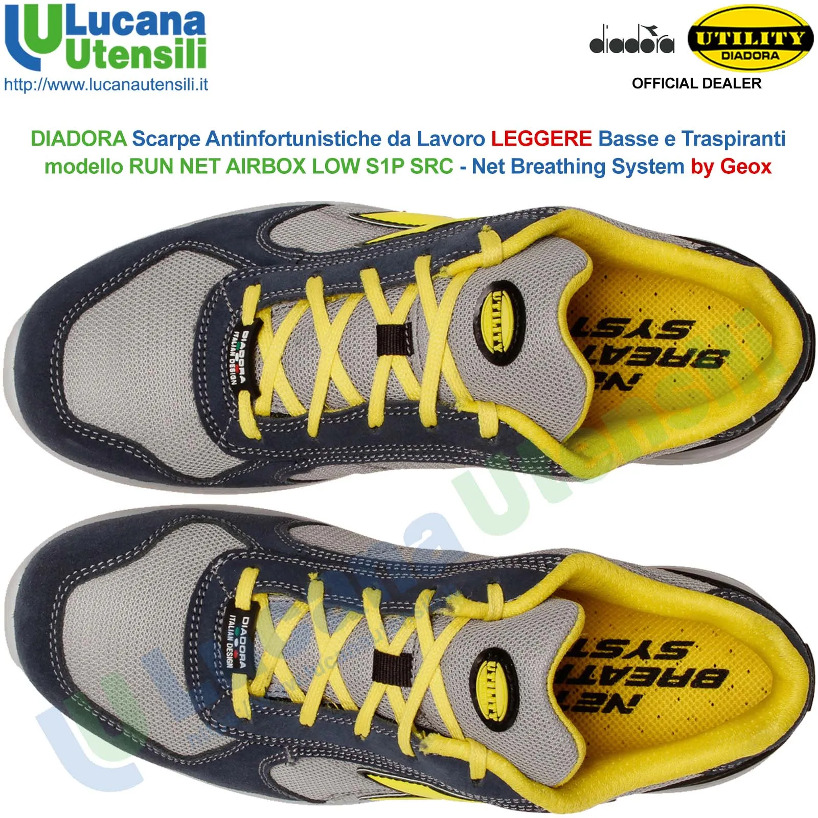 Scarpe Antinfortunistiche DIADORA Leggere Basse da Lavoro Uomo Donna RUN NET S1P - immagine 6
