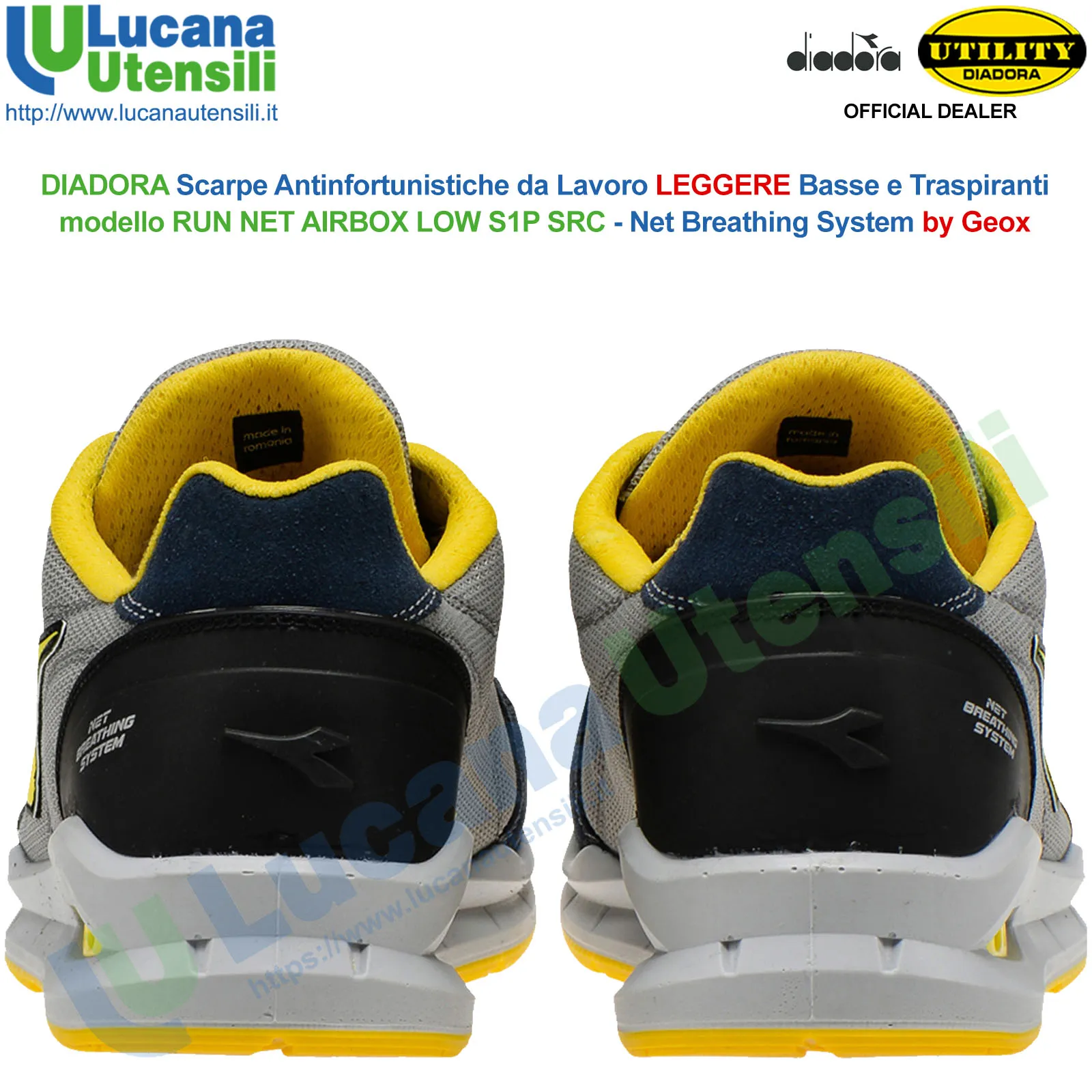 Scarpe Antinfortunistiche DIADORA Leggere Basse da Lavoro Uomo Donna RUN NET S1P - immagine 4