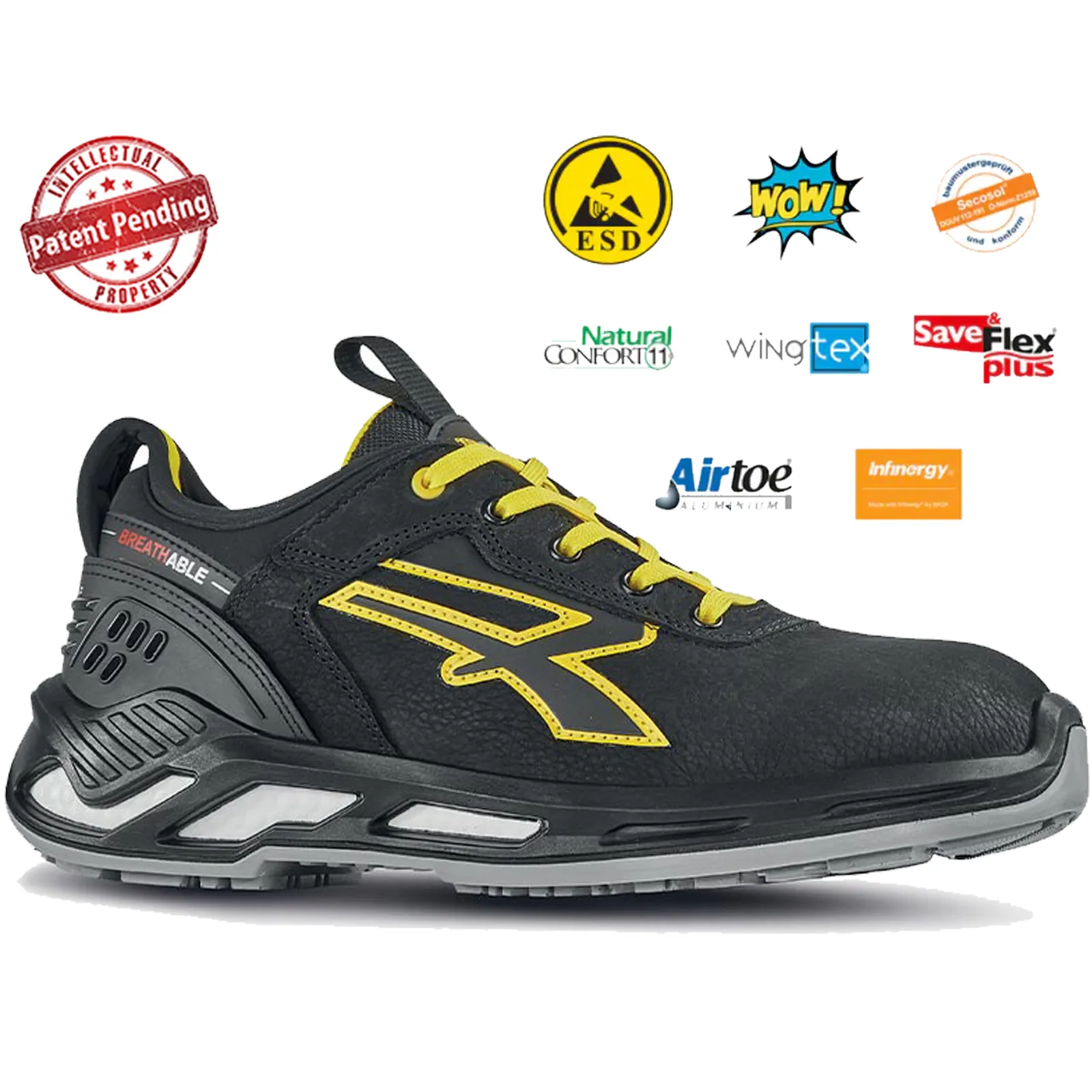 Scarpe Antinfortunistiche Basse in Pelle da Lavoro U-POWER Linea Red 360 da Uomo Donna RICK S3 - immagine 2