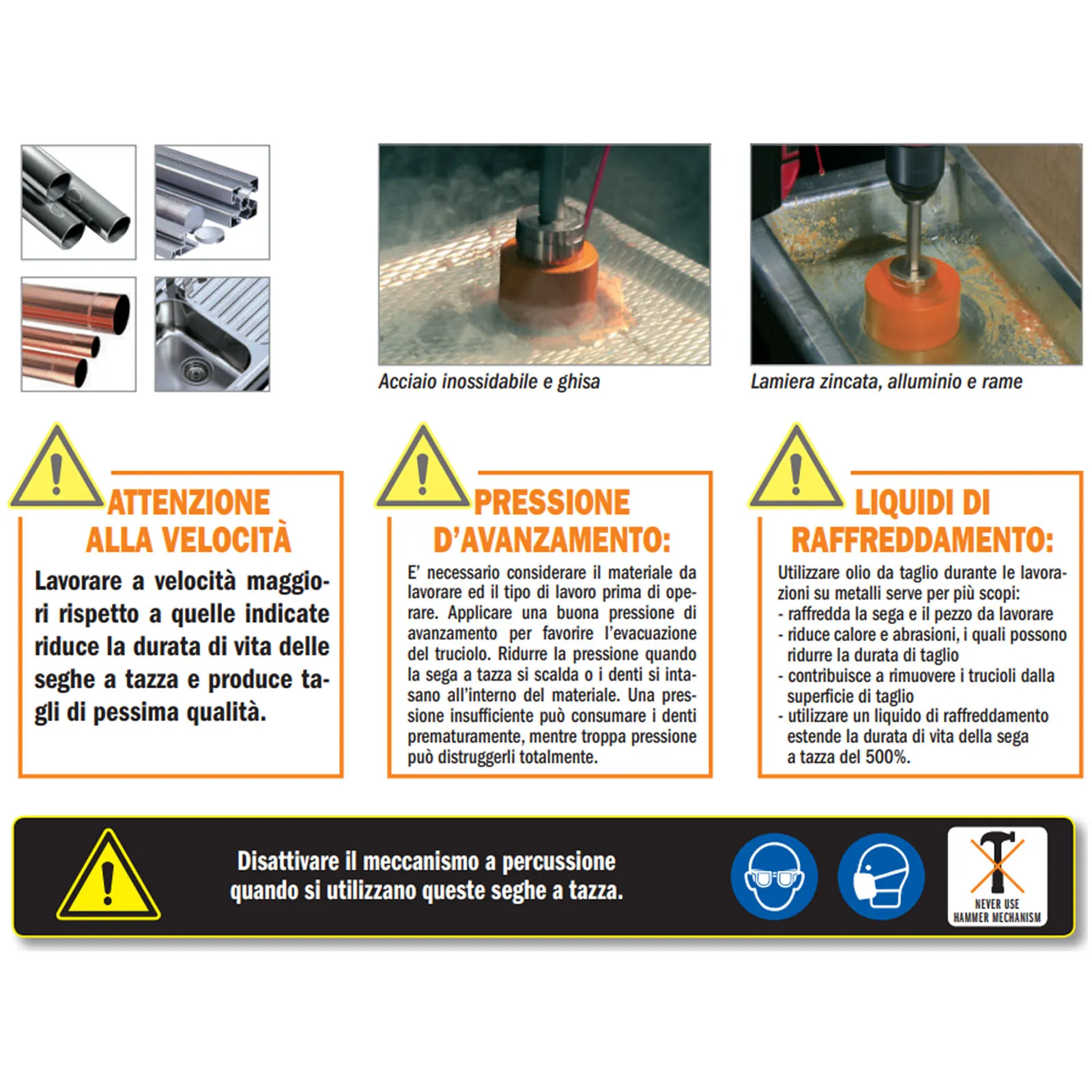 Sega a Tazza con Denti Bi-Metal CMT Taglio Secco Umido 8% di Cobalto per Acciaio Ghisa Rame Ferro Lamiera Ottone 551 - immagine 3