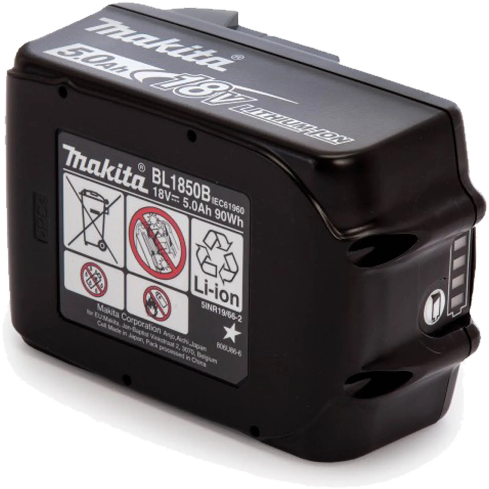 Batteria LXT® 18Vmax MAKITA Capacità 5,0 Ah Indicatore di Carica LED Ricarica 45 Minuti modello BL1850B codice 632F15-1 - immagine 6