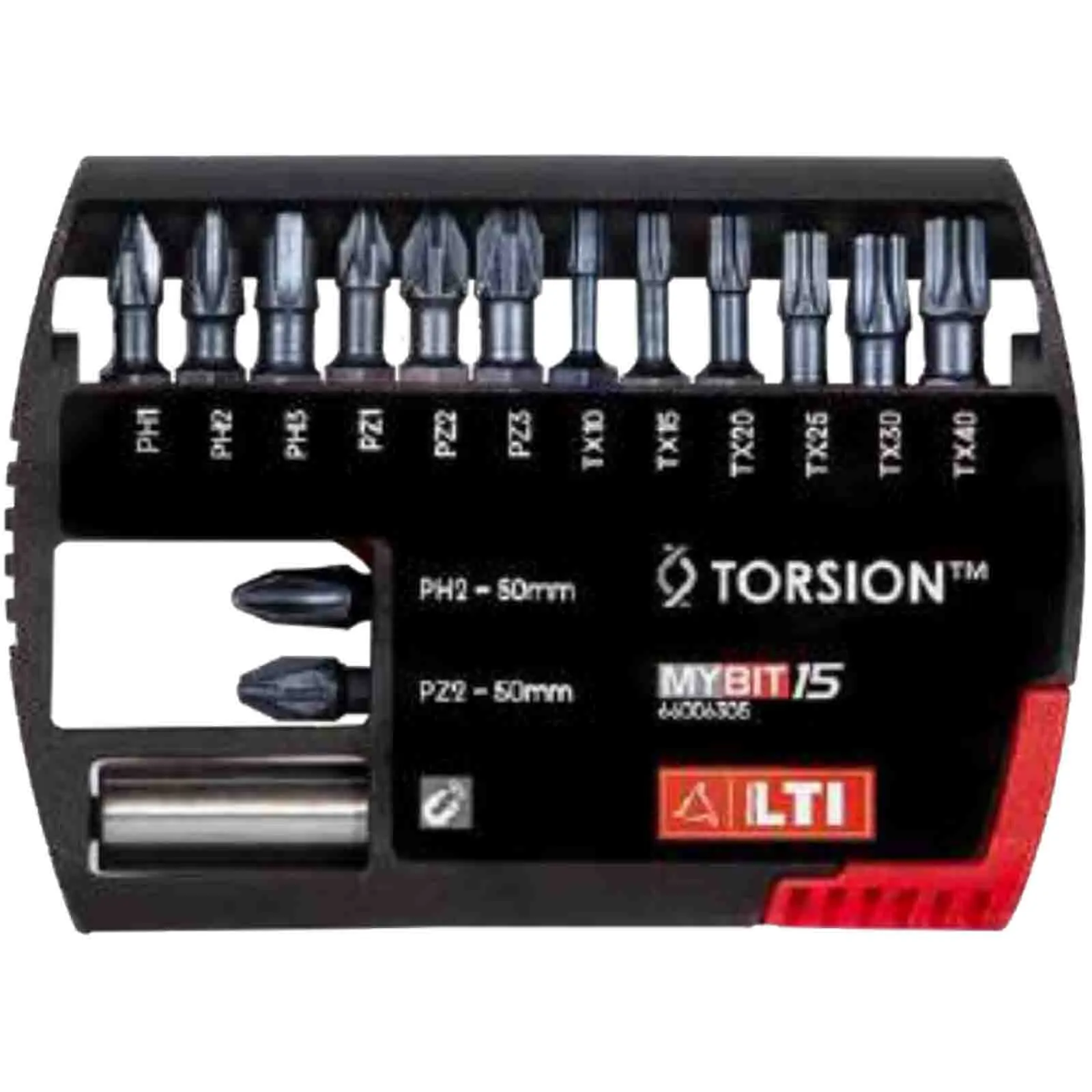 Assortimento 15 Inserti Bit per Avvitatura LTI KRINO Avvitatore Impulsi Croce PH, PZ, Torx Portainserti Magnetico articolo MYBIT15 TORSION®
