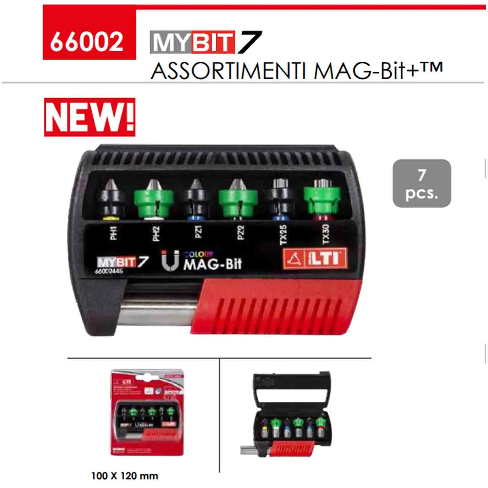 Assortimento 7 Inserti Bit Cartongesso LTI KRINO Magnetici Set Kit per Avvitatore Avvitatura PH PZ TX articolo MYBIT7 MAG-Bit+ - immagine 5