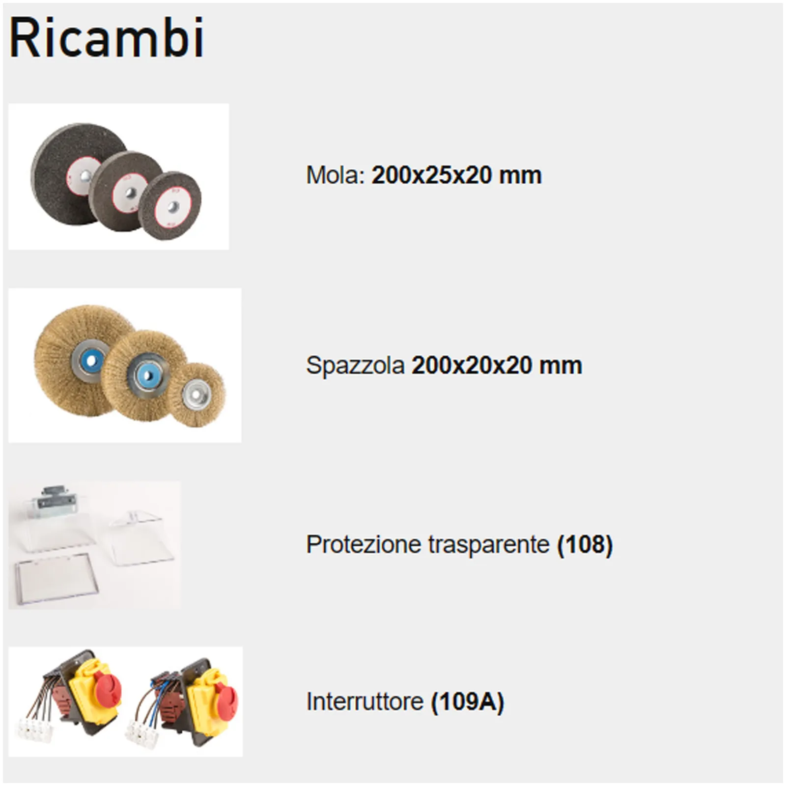 Smerigliatrice Combinata da Banco NEBES Mola Spazzola Monofase 750W Professionale articolo CE-10 DX - immagine 4
