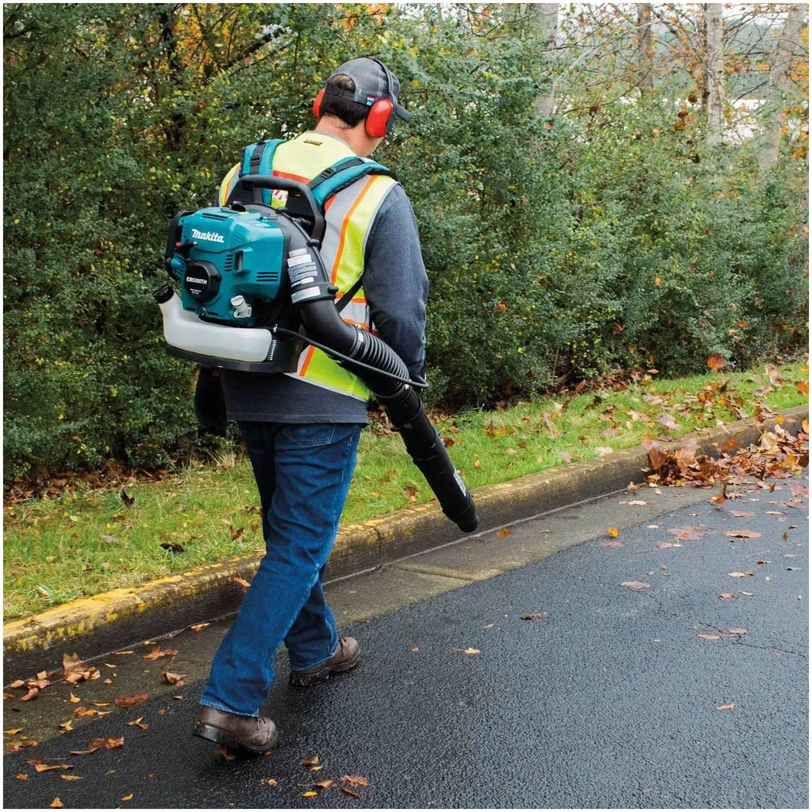 Soffiatore Spalleggiato a Benzina MAKITA a Zaino con Motore 4 Tempi 52,5cc Potenza 1,8kW Alta Portata EB5300TH - immagine 5