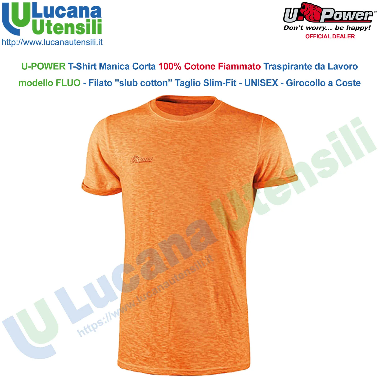 T-Shirt Maglietta Manica Corta da Lavoro ESTIVA Cotone U-POWER Uomo Donna FLUO - immagine 3