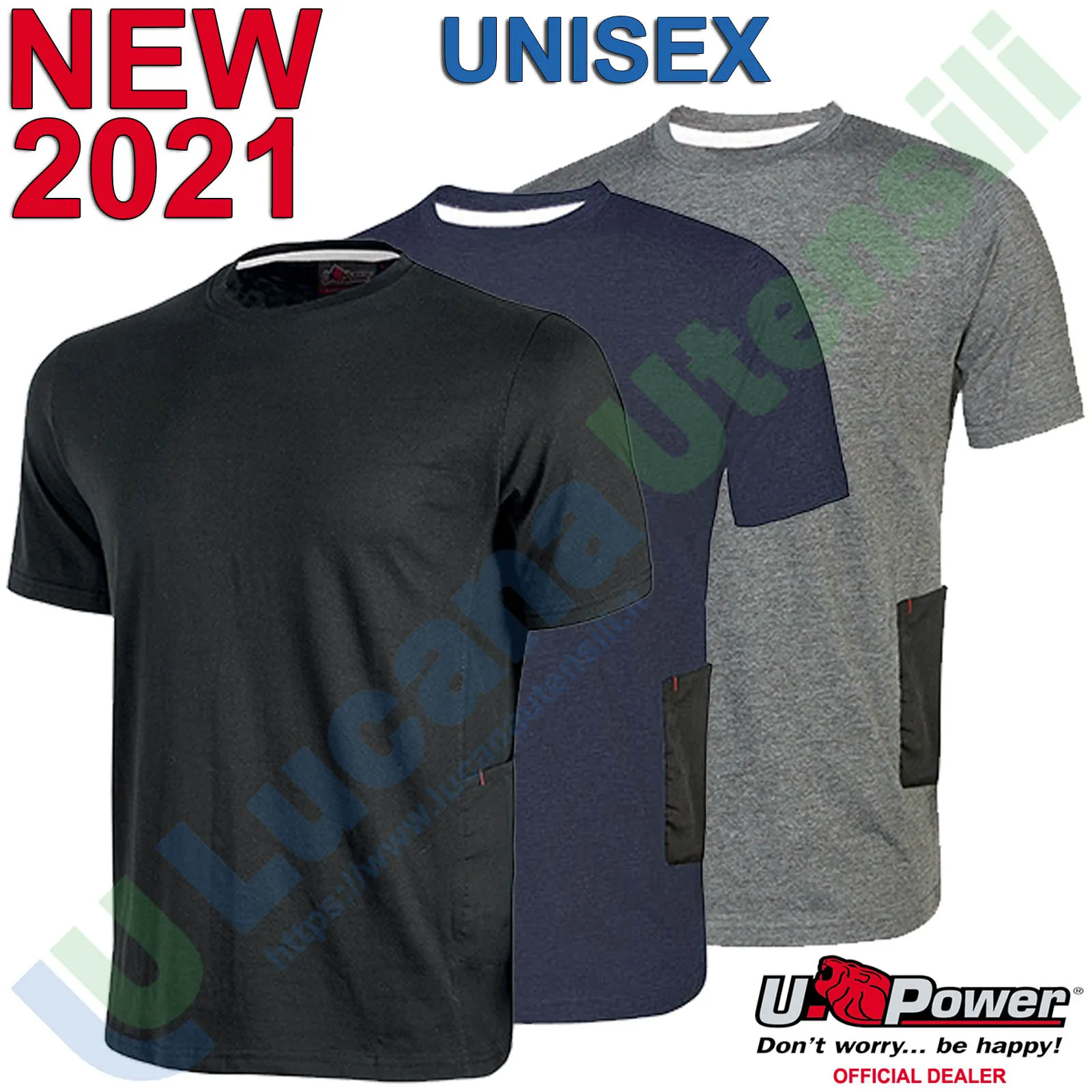 T-Shirt Manica Corta 100% Cotone da Lavoro U-POWER Maglietta Slim-Fit con Tasca ROAD