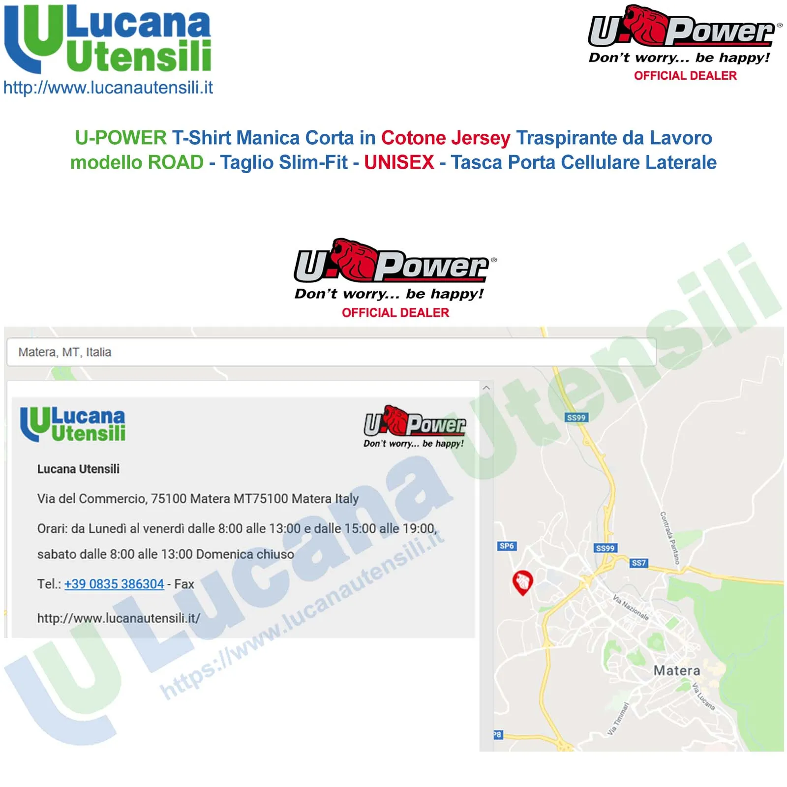 T-Shirt Manica Corta 100% Cotone da Lavoro U-POWER Maglietta Slim-Fit con Tasca ROAD - immagine 9