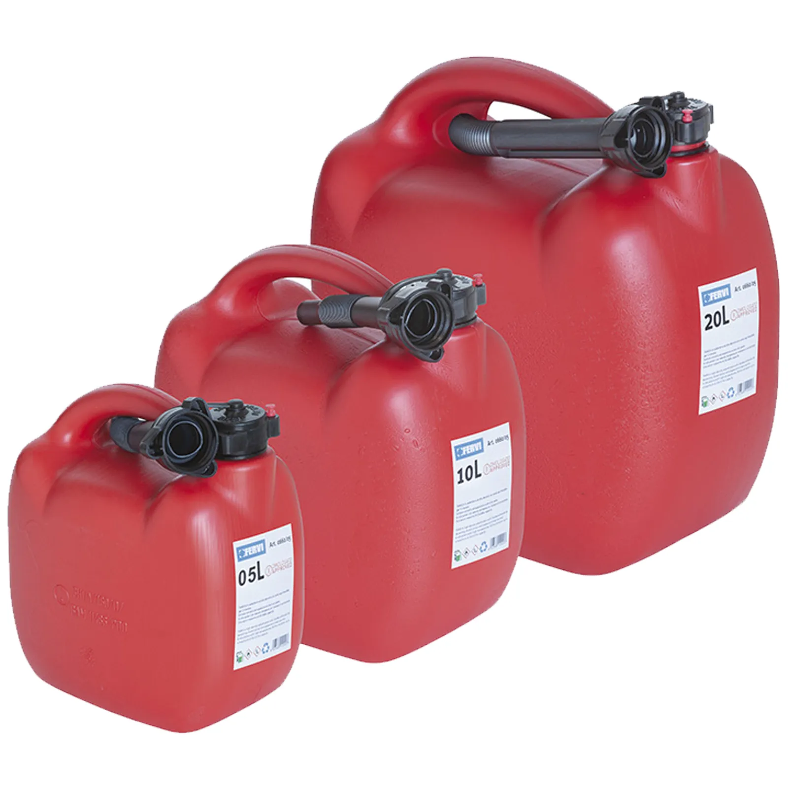 Tanica Carburante in Plastica FERVI Omologata per Trasporto Diesel Benzina Gasolio con Beccuccio 0660