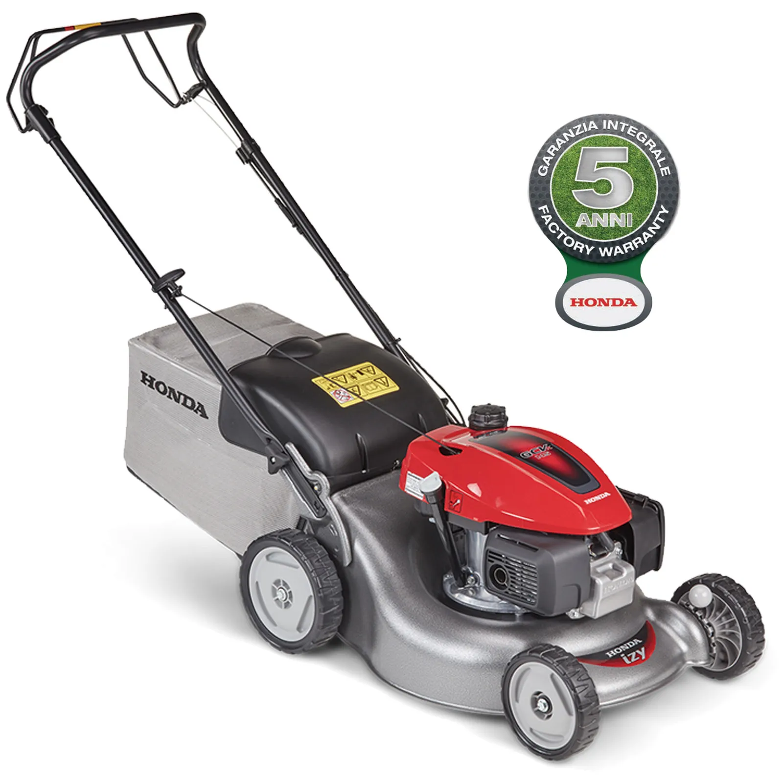 Tosaerba con Motore 145cc a Benzina HONDA a Scoppio Serie IZY Trazionato Semovente Taglio 46cm e Sacco 50 Litri modello HRG 466 SKEH