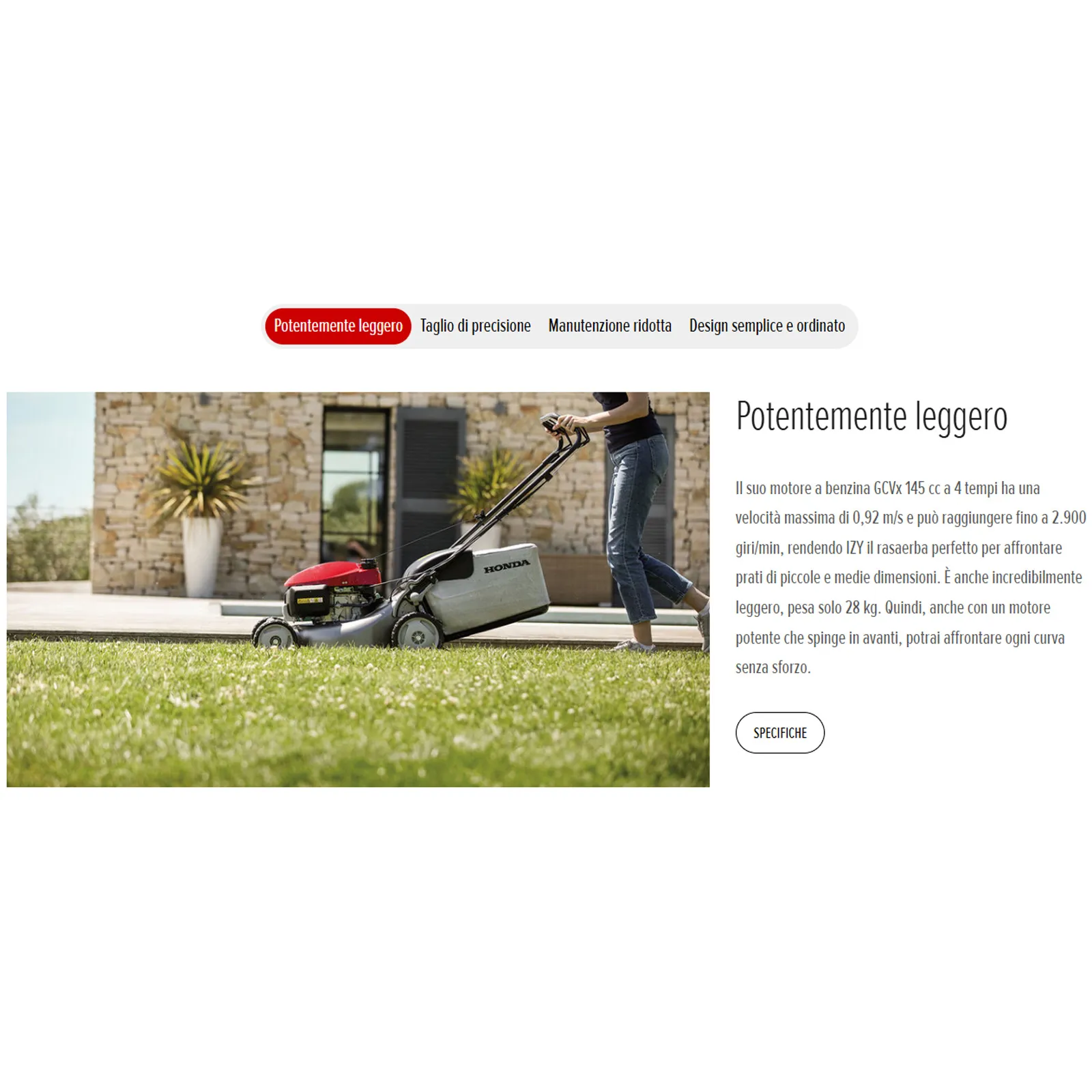 Tosaerba con Motore 145cc a Benzina HONDA a Scoppio Serie IZY Trazionato Semovente Taglio 46cm e Sacco 50 Litri modello HRG 466 SKEH - immagine 4