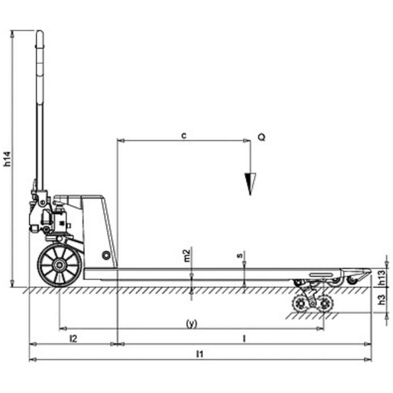 Transpallet Manuale PRAMAC Portata 2500 Kg Forche 1150×525 Carrello Sollevatore Idraulico Lifter GS 25S4 - immagine 4