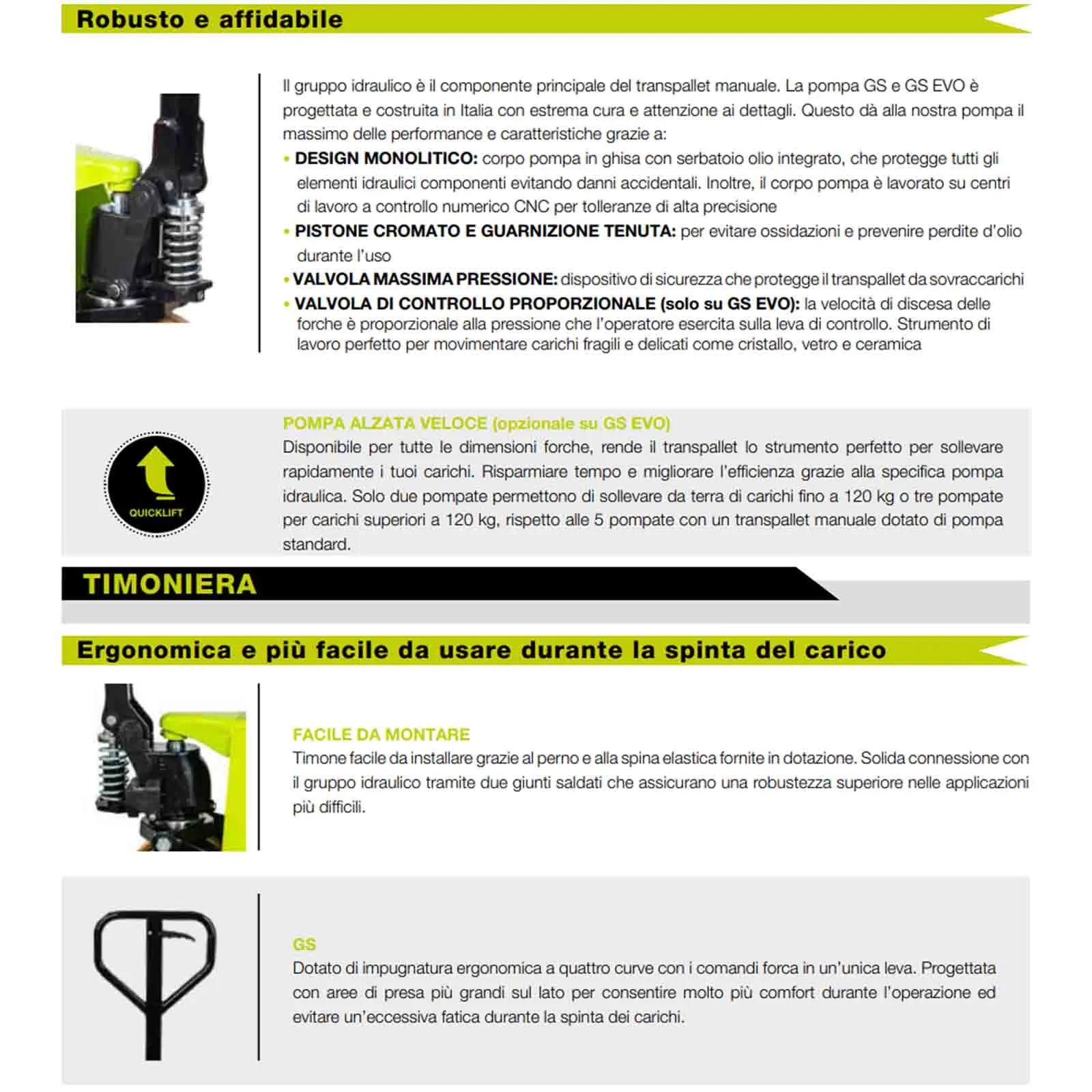 Transpallet Manuale PRAMAC Portata 2500 Kg Forche 1150×525 Carrello Sollevatore Idraulico Lifter GS 25S4 - immagine 8