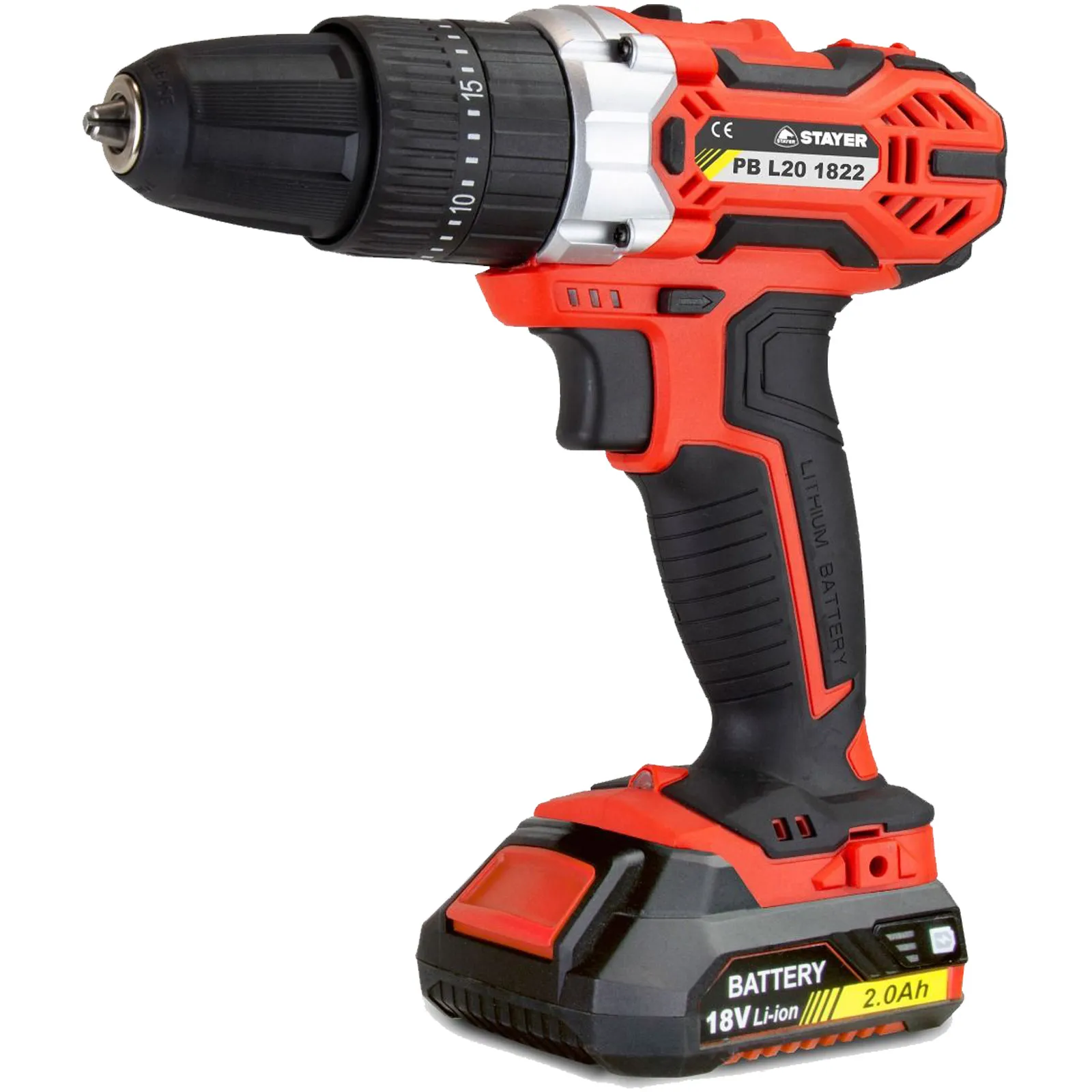 Trapano Avvitatore con Percussione a Batteria 18V STAYER Kit Valigetta Accessori Professional Line PB L20 1822 PK