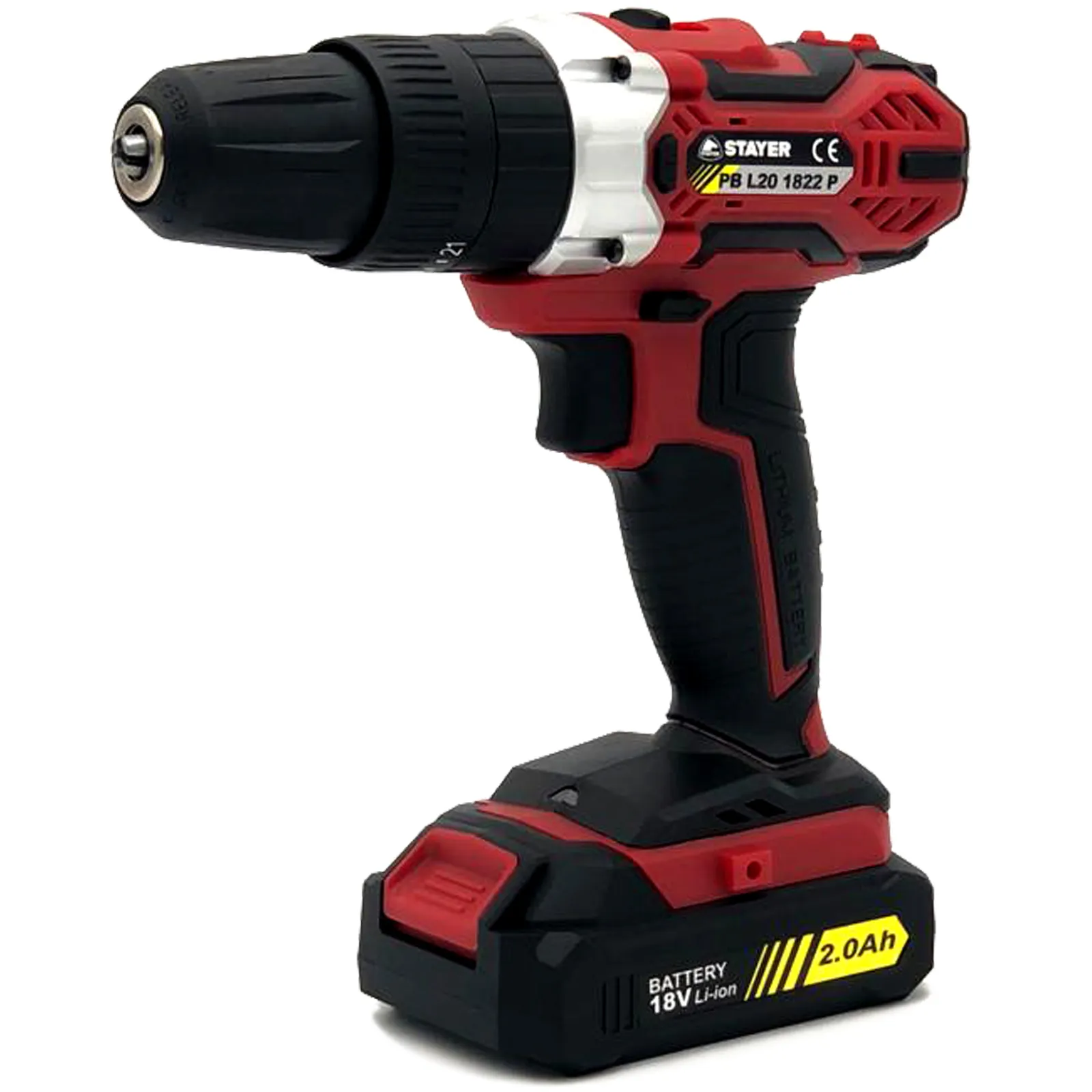 Trapano Avvitatore con Percussione a Batteria 18V STAYER Kit Valigetta Accessori Professional Line PB L20 1822 PK - immagine 2